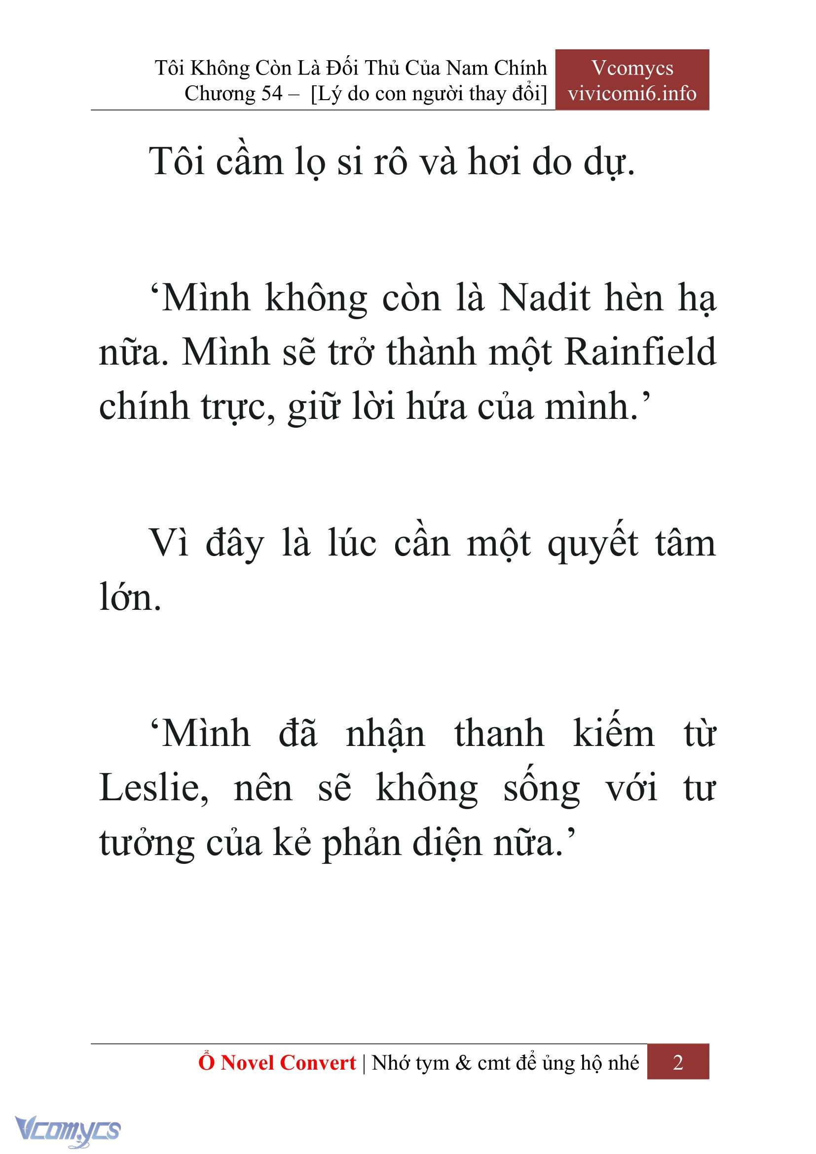 [Novel] Tôi Không Còn Là Đối Thủ Của Nam Chính Chap 54 - Trang 2