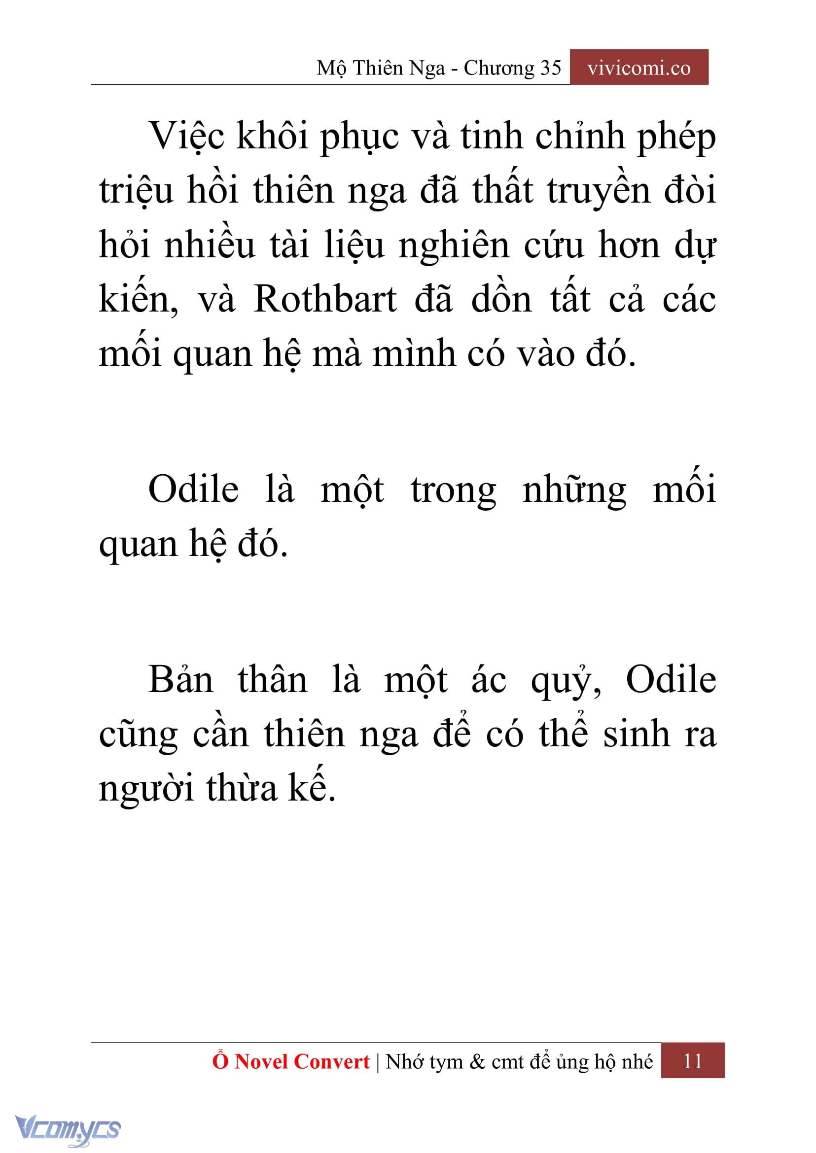 [Novel] Mộ Thiên Nga Chap 35 - Next Chap 36