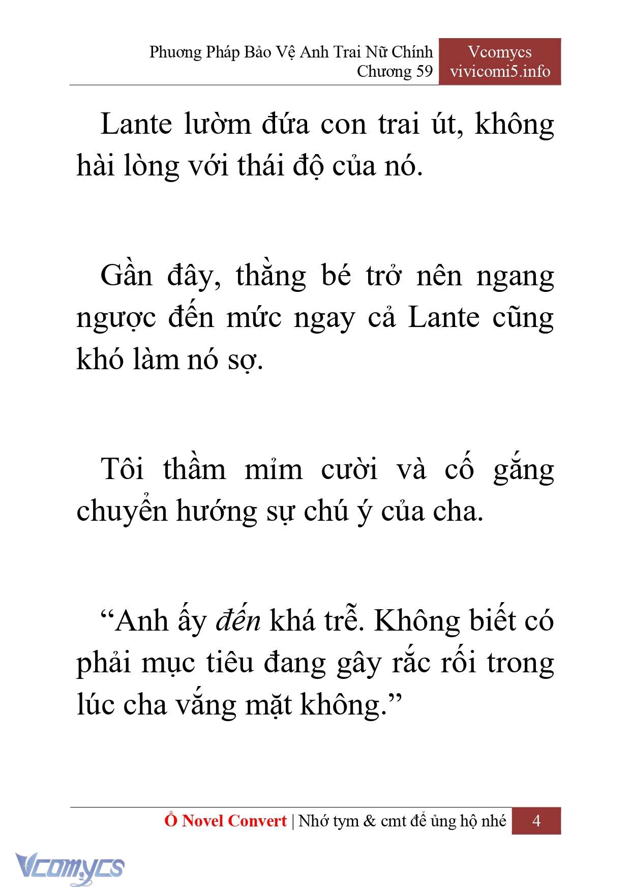 [Novel] Phương Pháp Bảo Vệ Anh Trai Nữ Chính Chap 59 - Trang 2