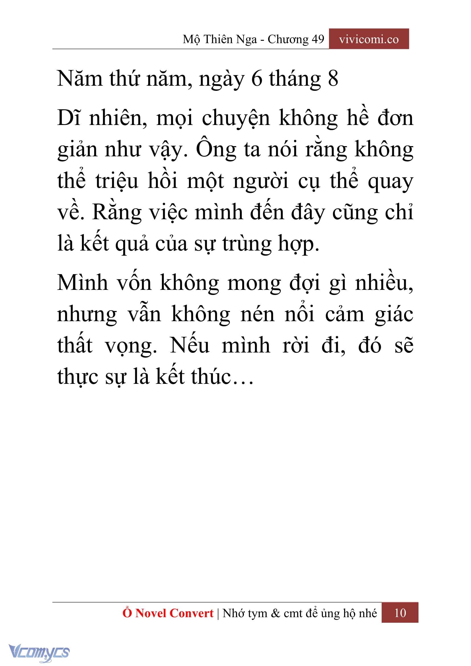 [Novel] Mộ Thiên Nga Chap 49 - Trang 2