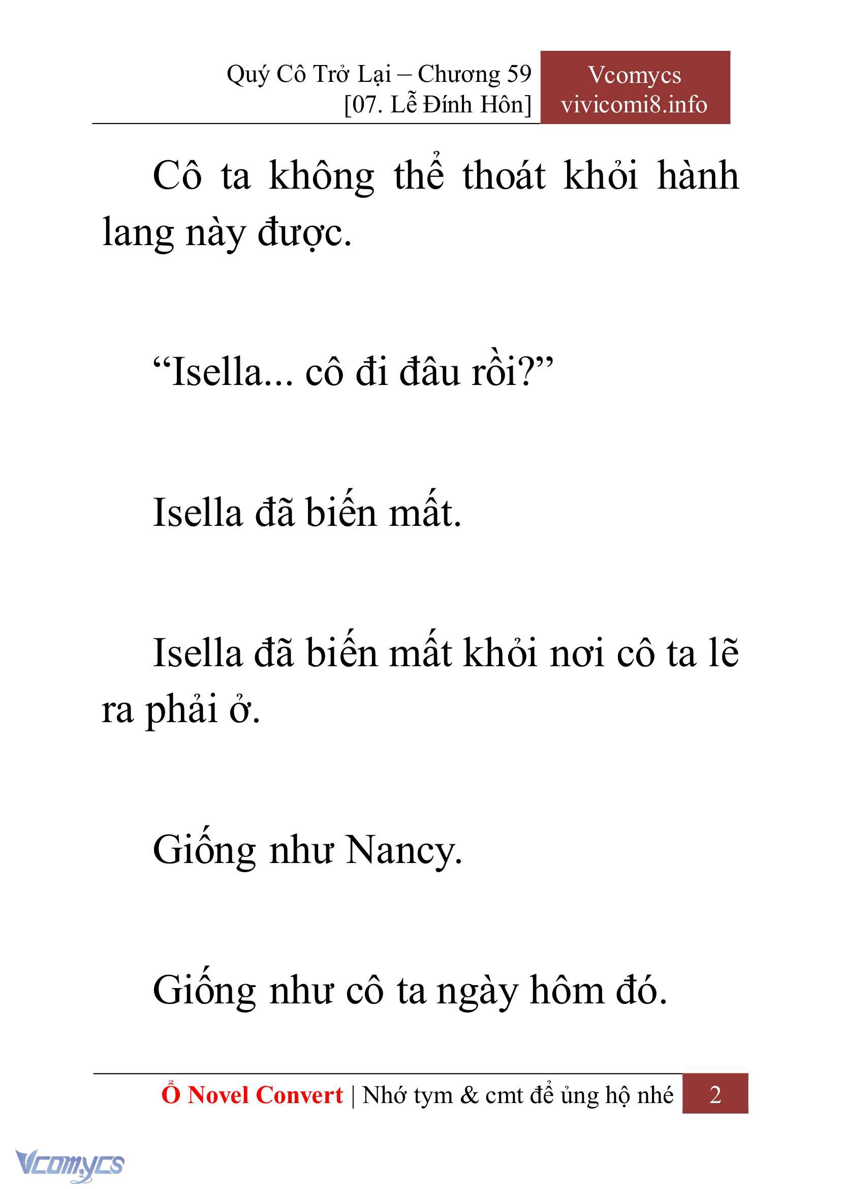 [Novel] Quý Cô Trở Lại Chap 59 - Trang 2