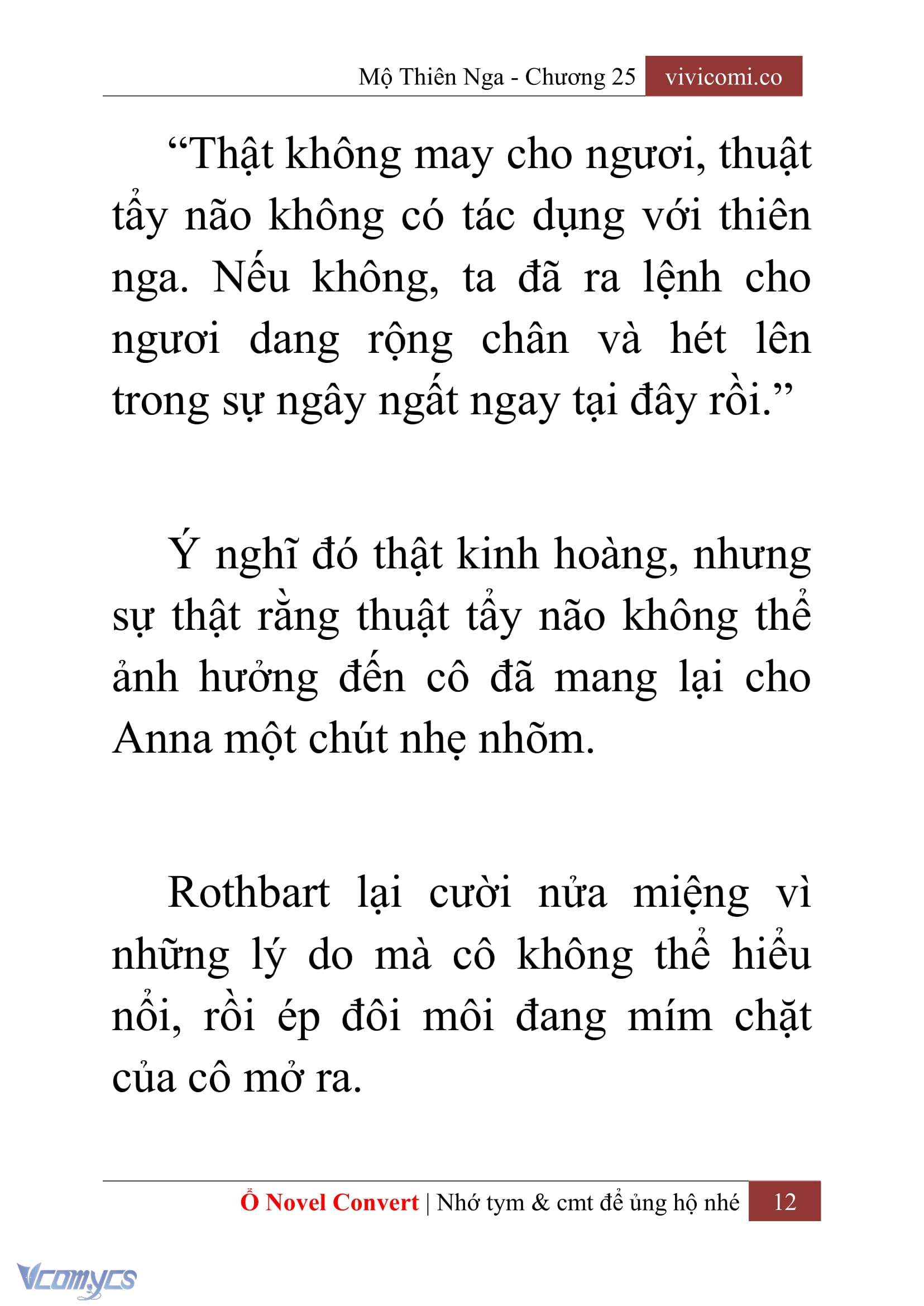 [Novel] Mộ Thiên Nga Chap 25 - Trang 2