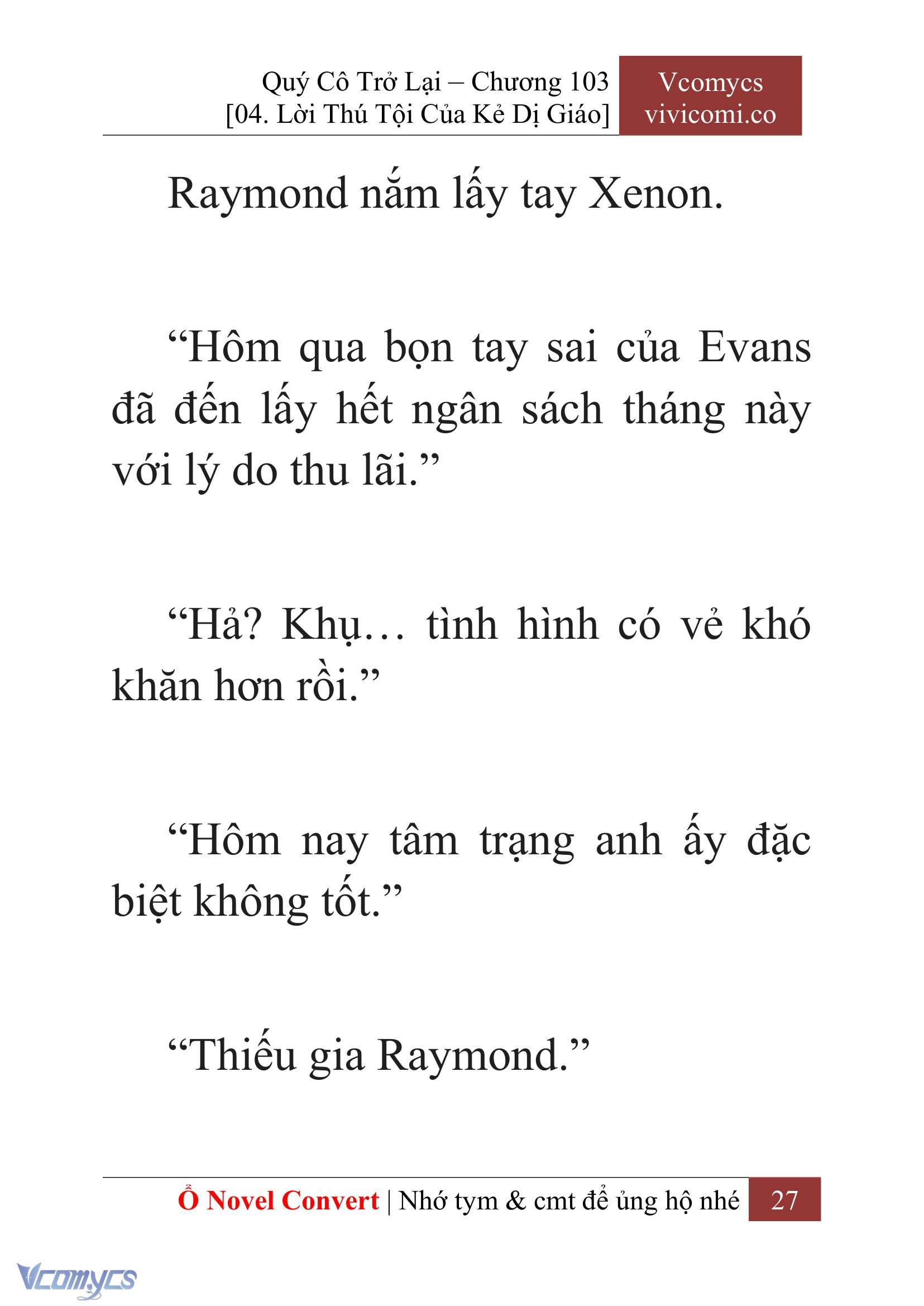 [Novel] Quý Cô Trở Lại Chap 103 - Trang 2