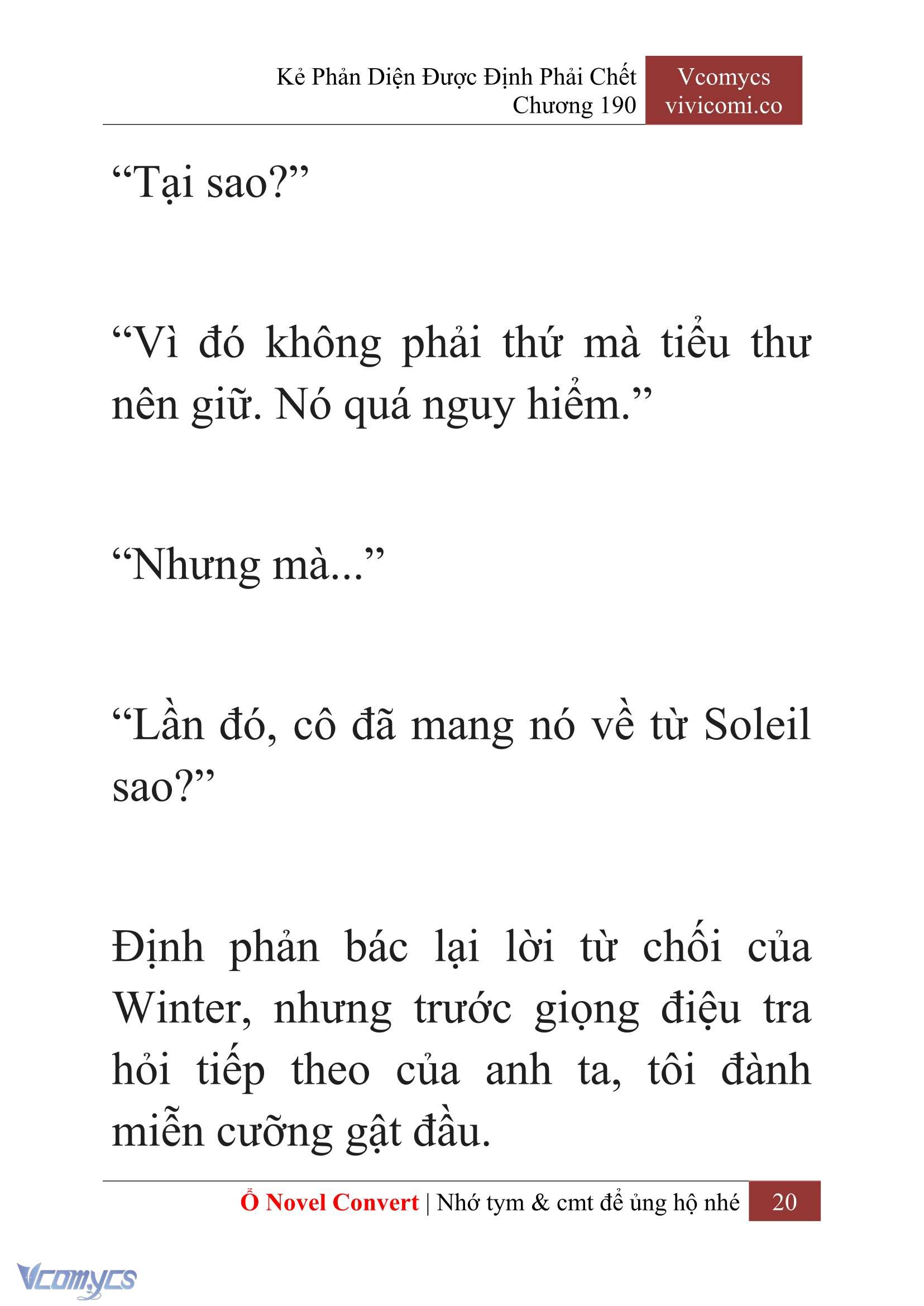 [Novel] Kẻ Phản Diện Được Định Phải Chết Chap 190 - Trang 2