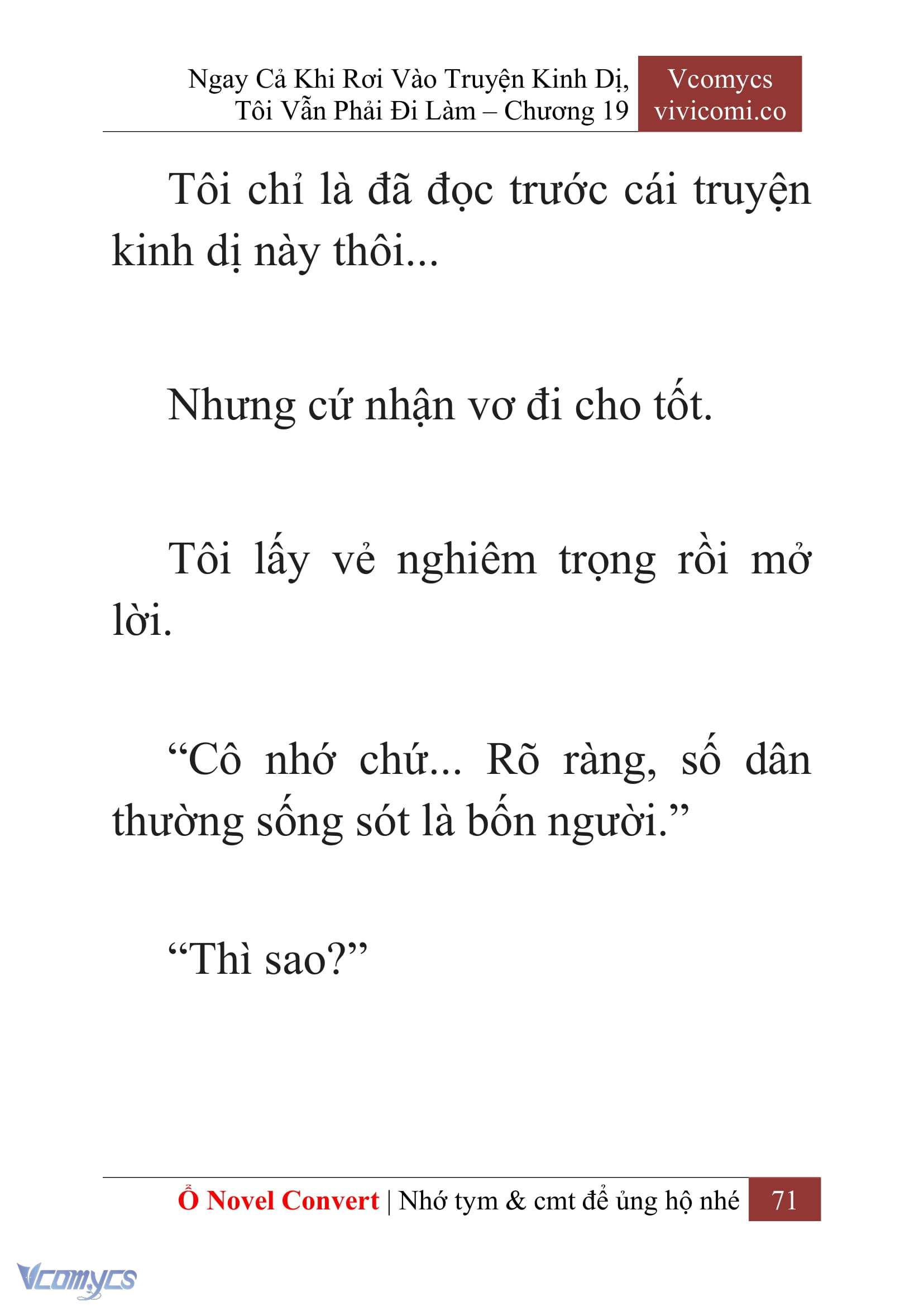 [Novel] Ngay Cả Khi Rơi Vào Truyện Kinh Dị, Tôi Vẫn Phải Đi Làm Chap 19 - Trang 2