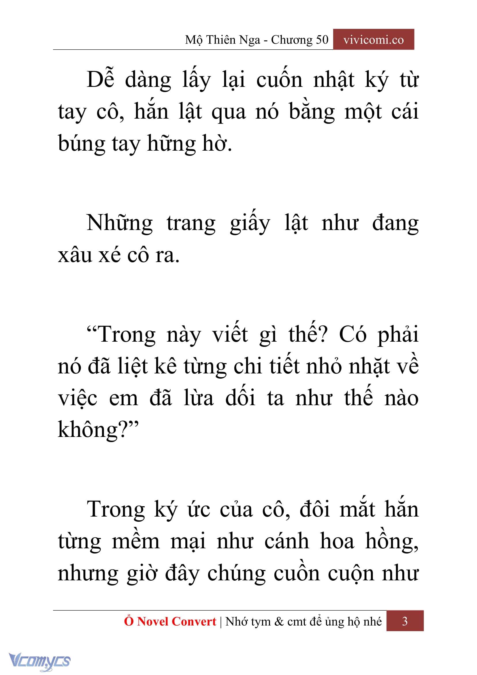 [Novel] Mộ Thiên Nga Chap 50 - Trang 2