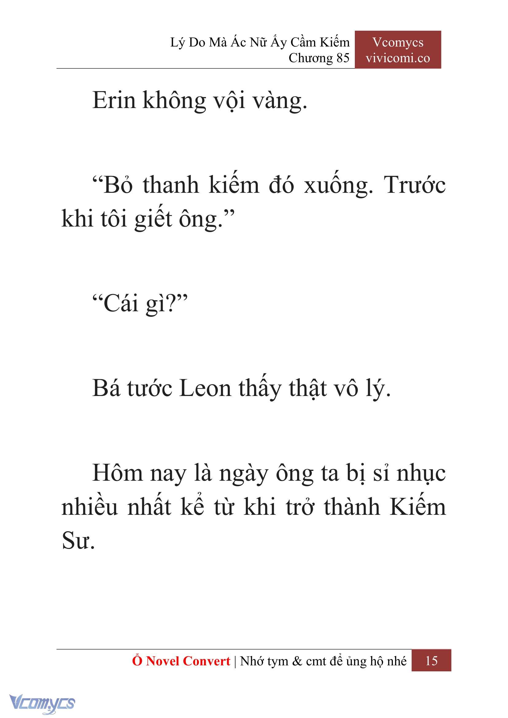 [Novel] Lý Do Mà Ác Nữ Ấy Cầm Kiếm Chap 85 - Next Chap 86