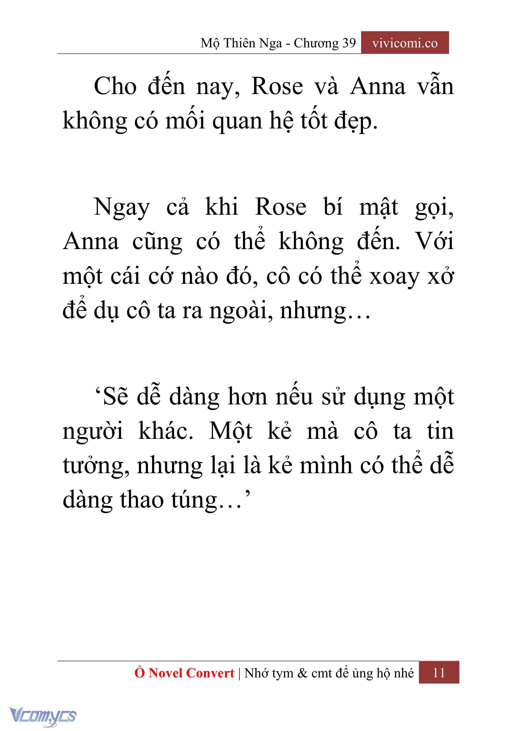 [Novel] Mộ Thiên Nga Chap 39 - Next Chap 40