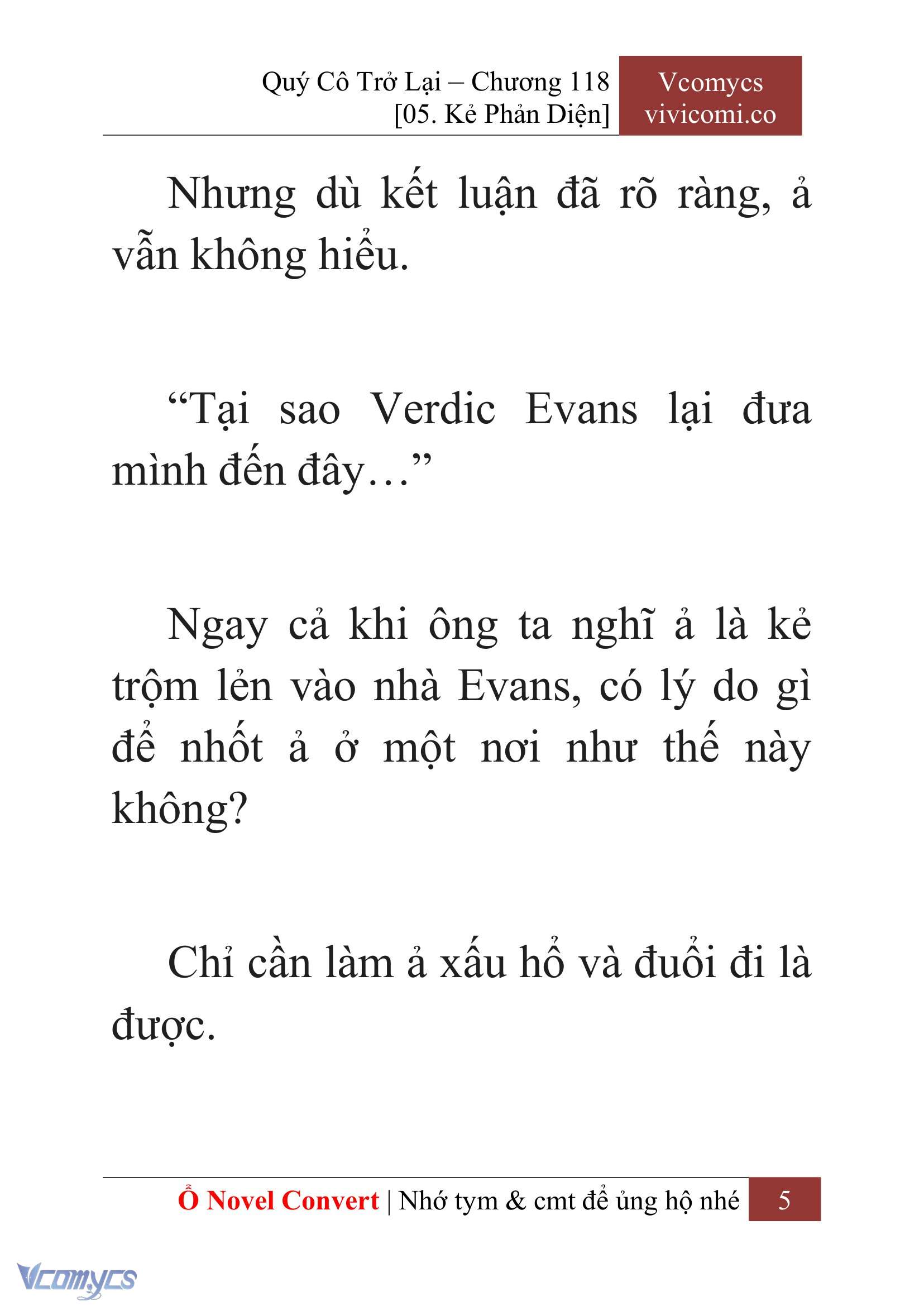 [Novel] Quý Cô Trở Lại Chap 118 - Next Chap 119