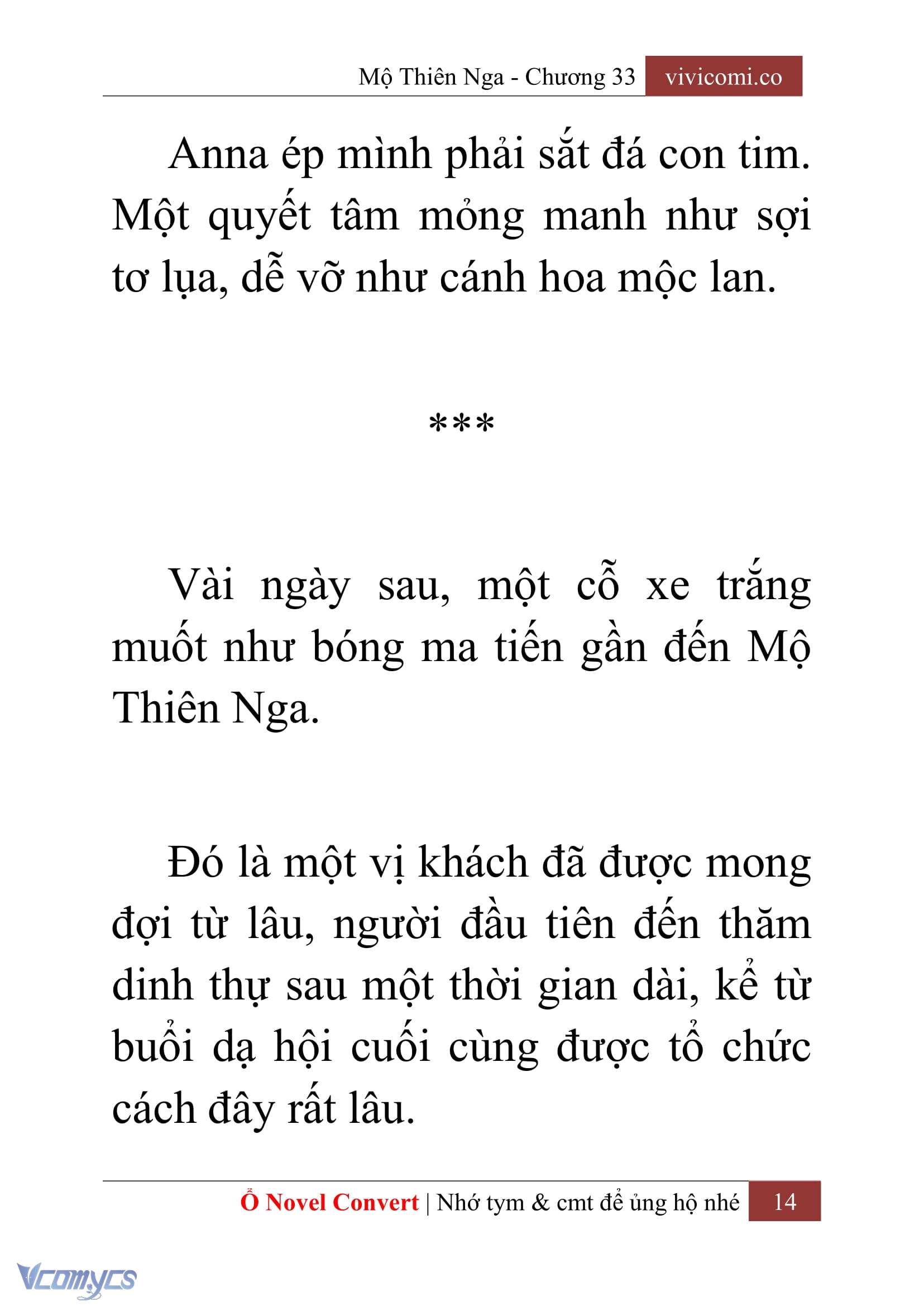 [Novel] Mộ Thiên Nga Chap 33 - Next Chap 34