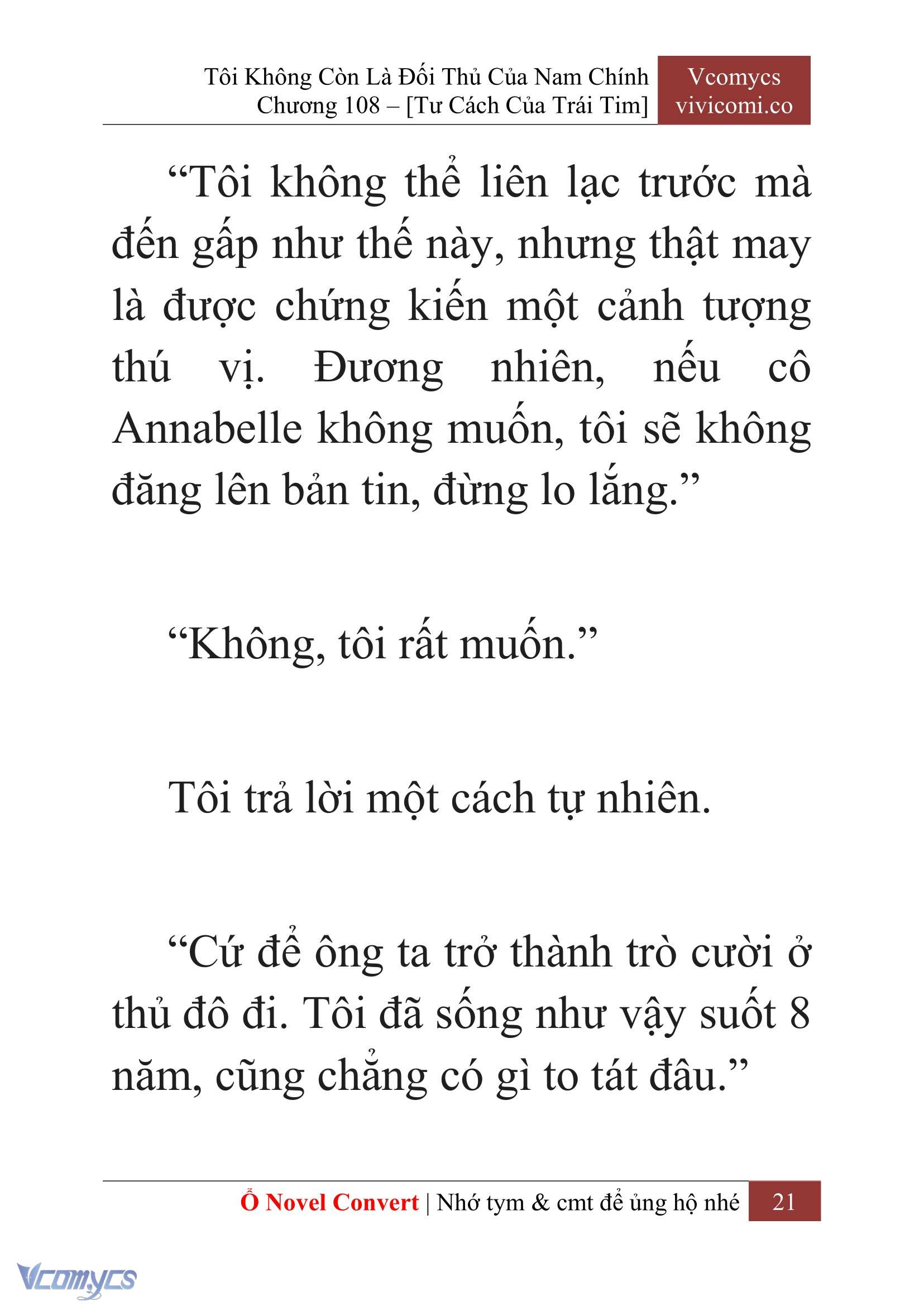 [Novel] Tôi Không Còn Là Đối Thủ Của Nam Chính Chap 108 - Trang 2