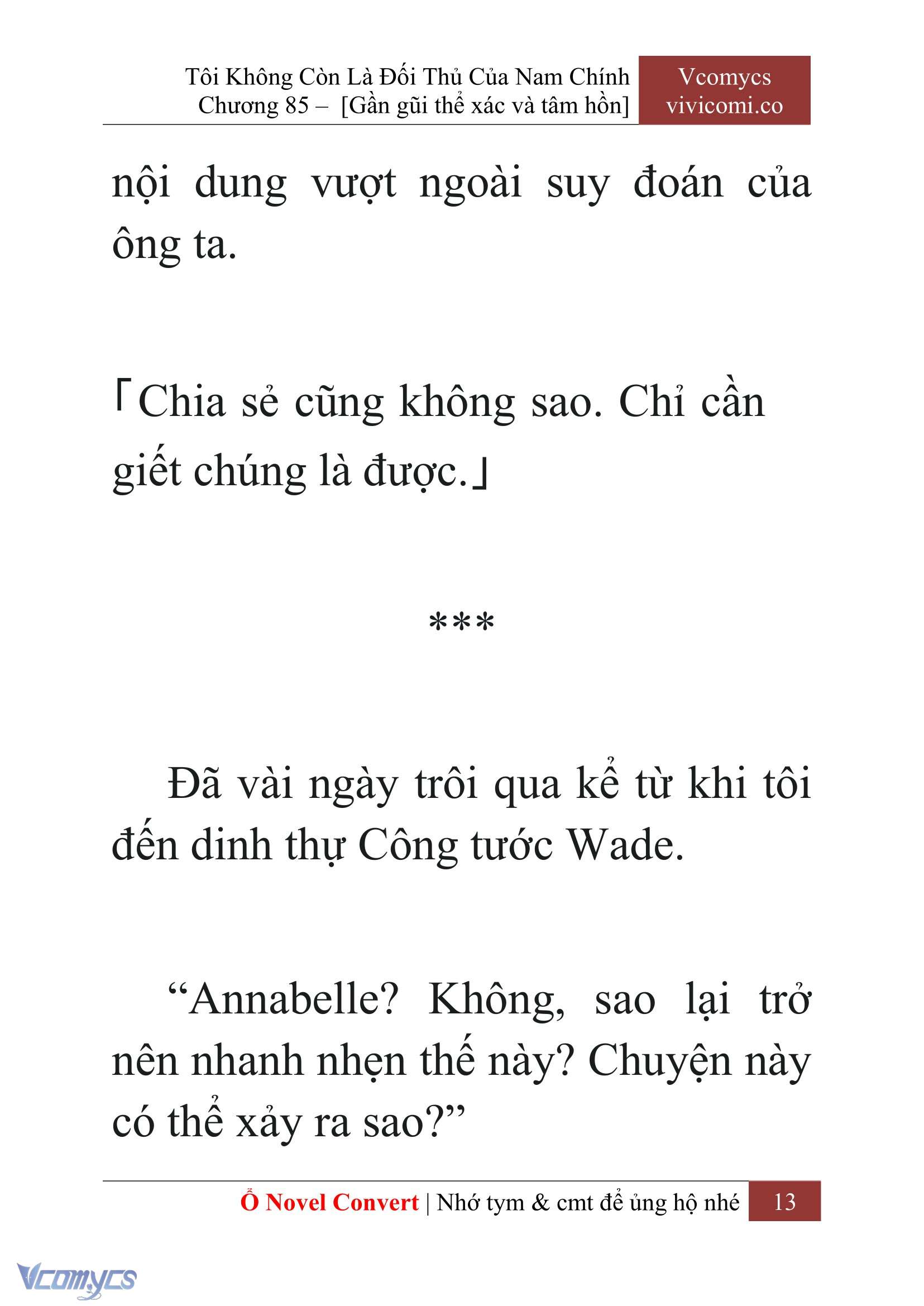 [Novel] Tôi Không Còn Là Đối Thủ Của Nam Chính Chap 85 - Trang 2