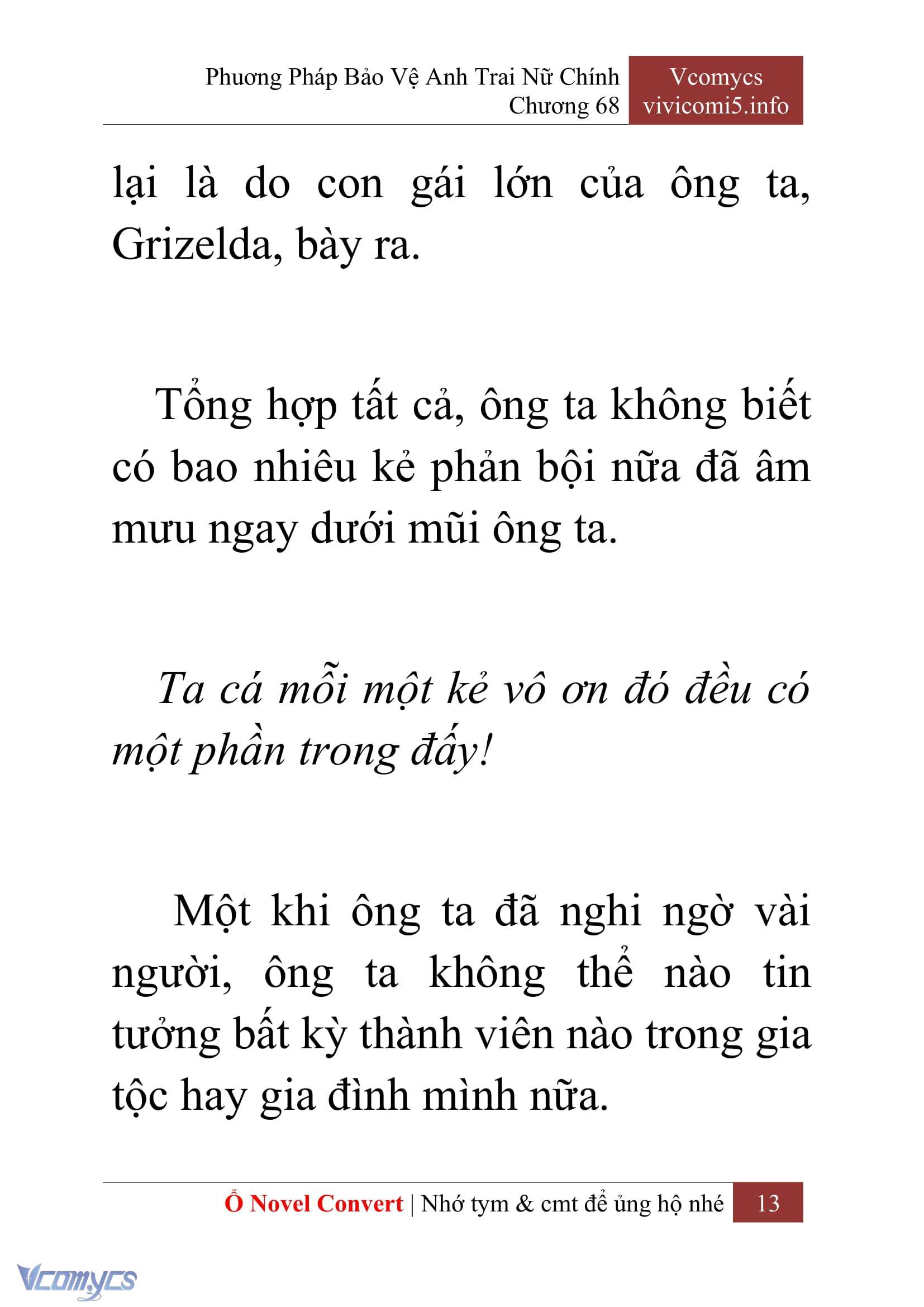 [Novel] Phương Pháp Bảo Vệ Anh Trai Nữ Chính Chap 68 - Trang 2