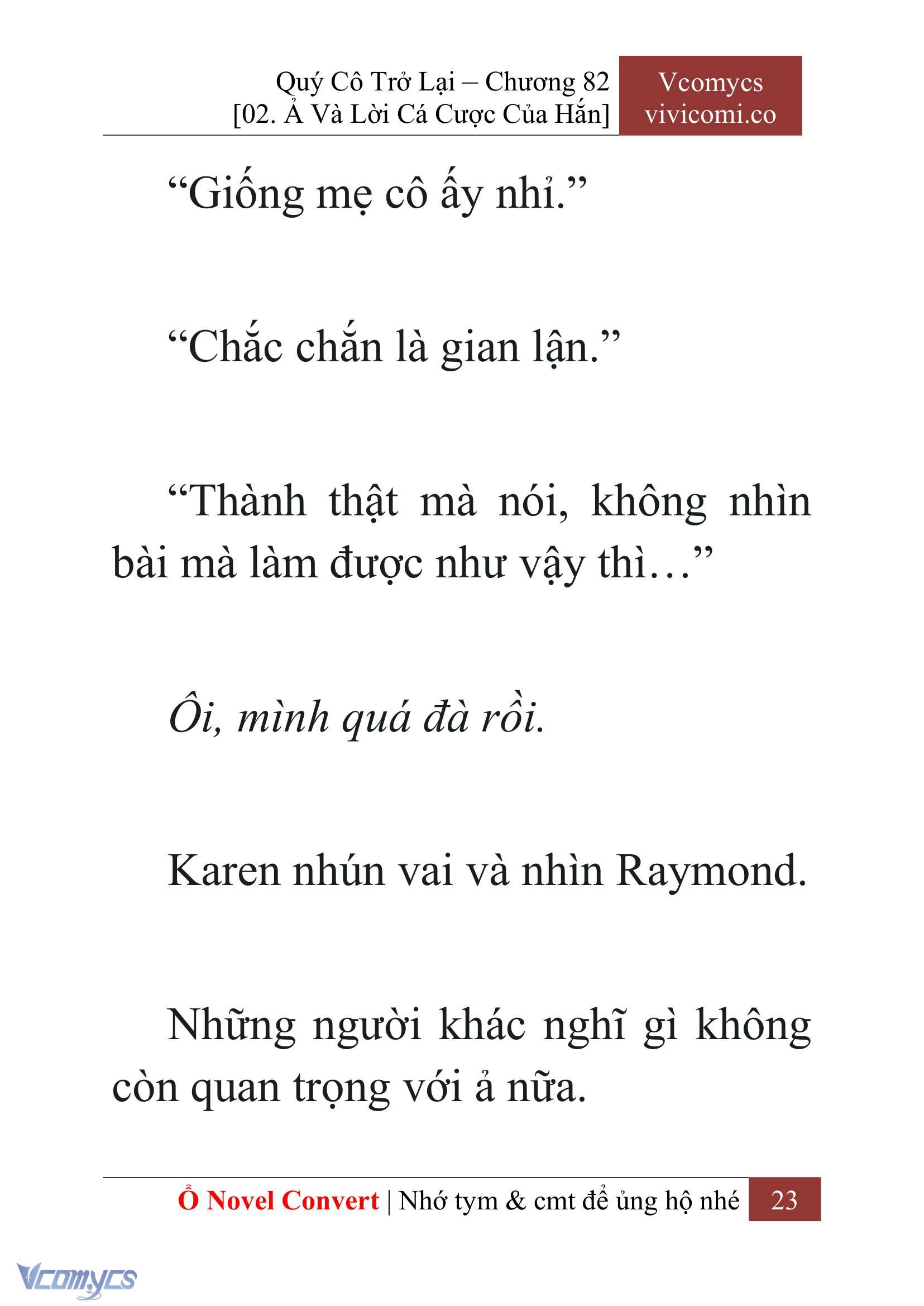 [Novel] Quý Cô Trở Lại Chap 82 - Trang 2