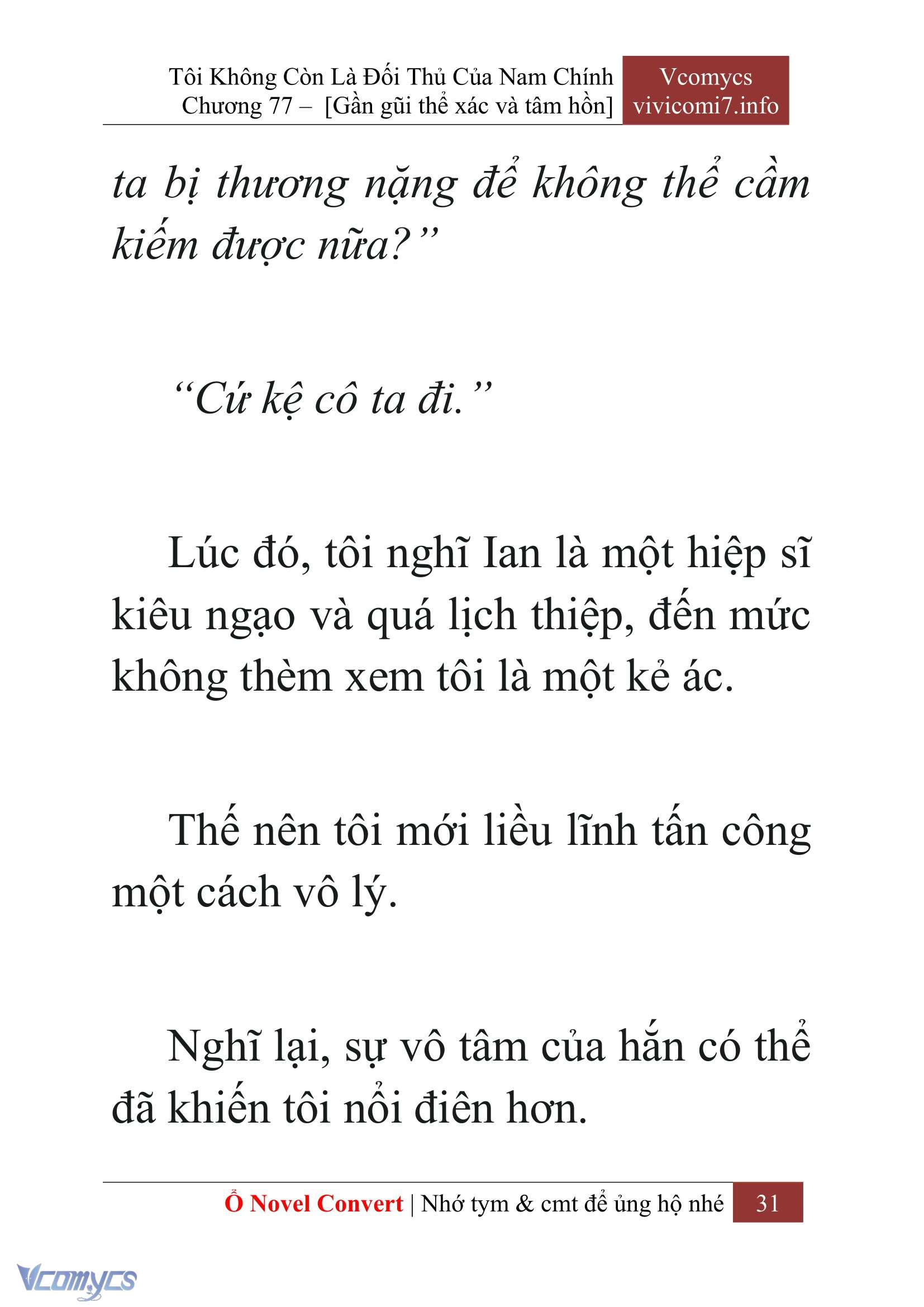 [Novel] Tôi Không Còn Là Đối Thủ Của Nam Chính Chap 77 - Trang 2
