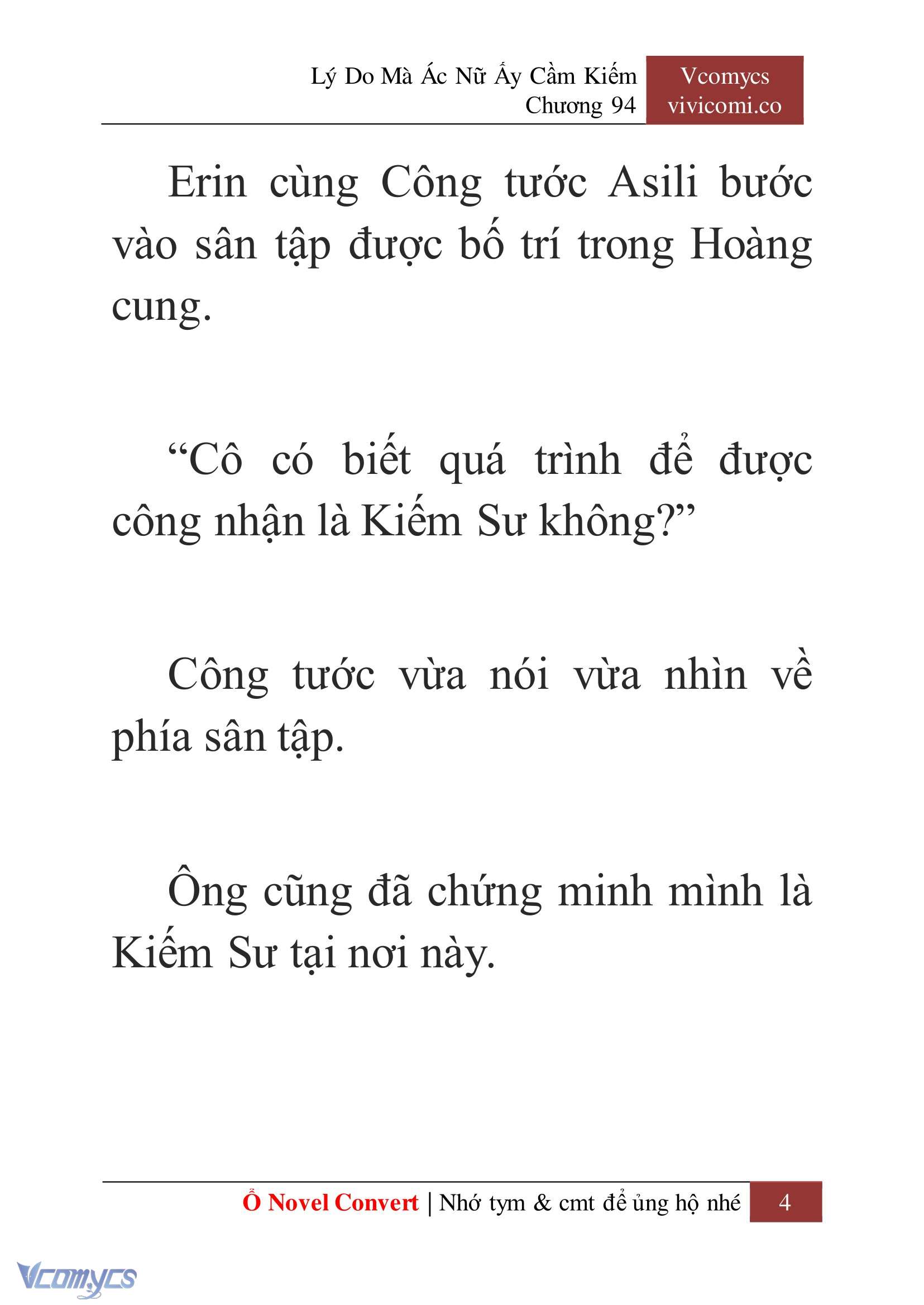 [Novel] Lý Do Mà Ác Nữ Ấy Cầm Kiếm Chap 94 - Next Chap 95