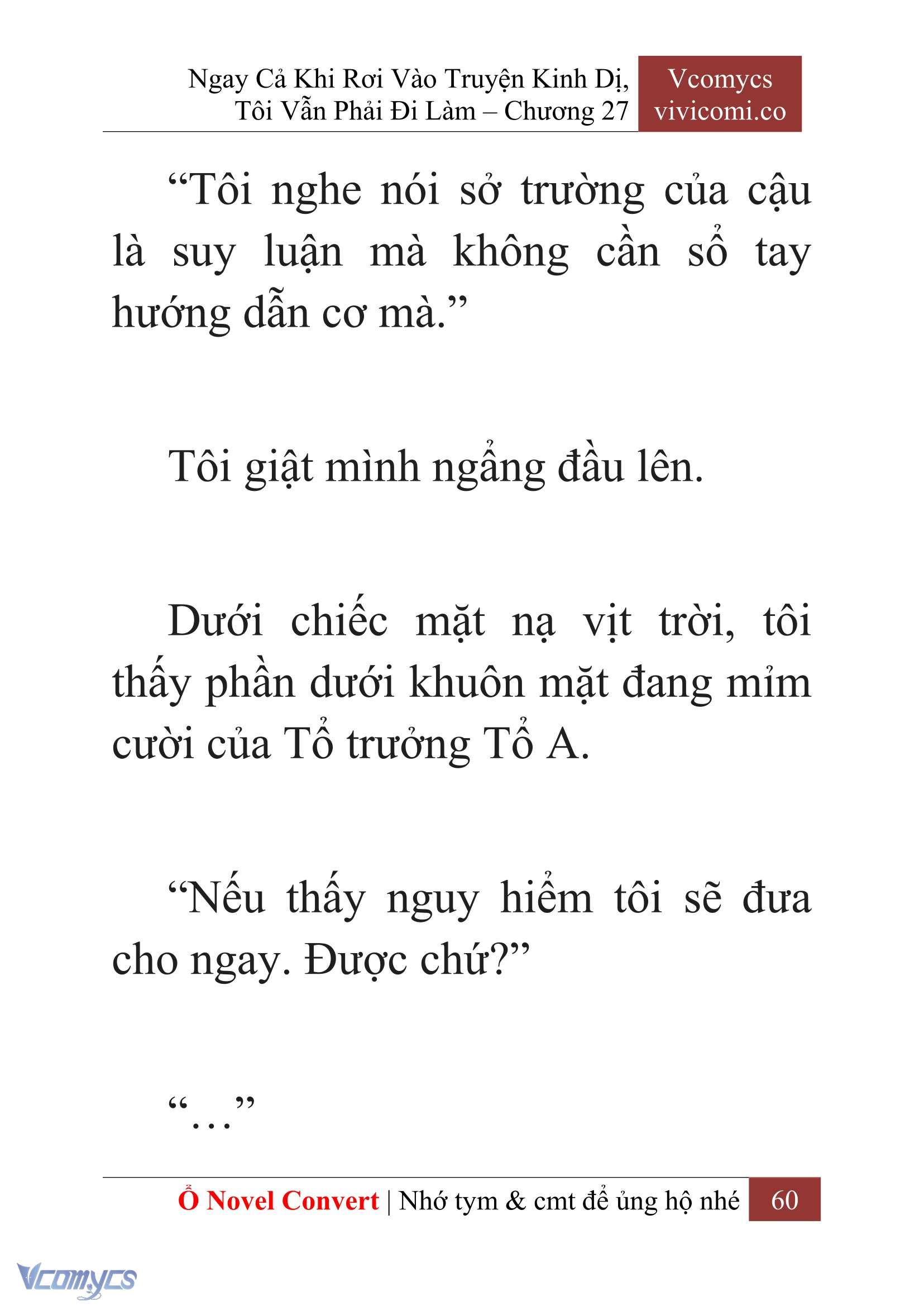 [Novel] Ngay Cả Khi Rơi Vào Truyện Kinh Dị, Tôi Vẫn Phải Đi Làm Chap 27 - Trang 2