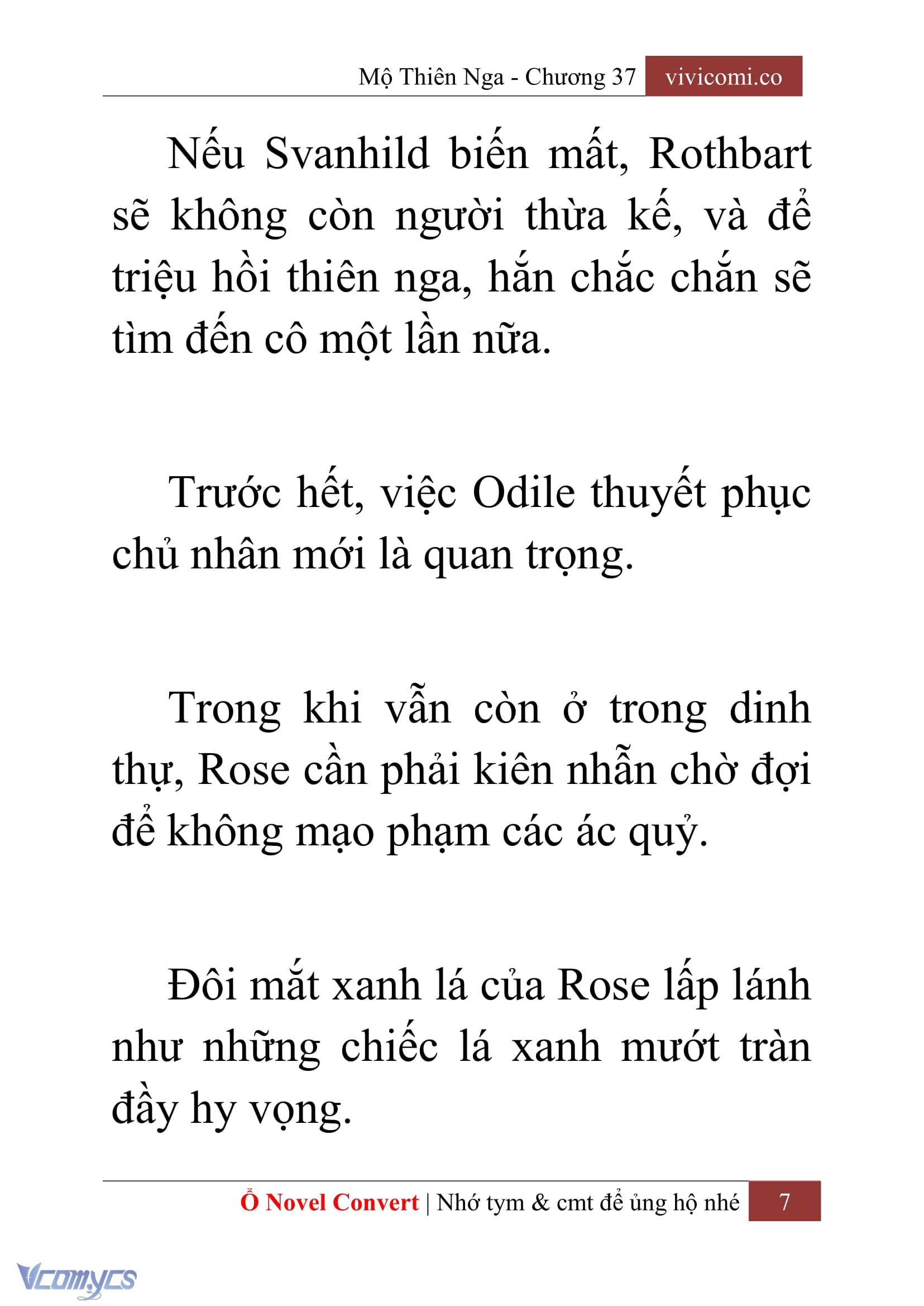 [Novel] Mộ Thiên Nga Chap 37 - Next Chap 38
