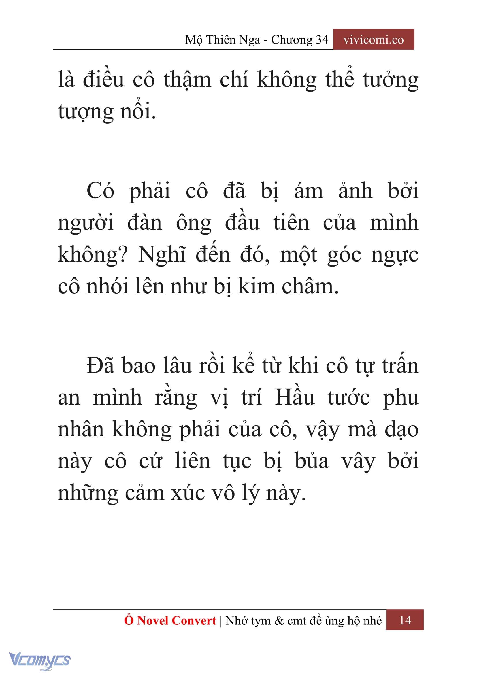 [Novel] Mộ Thiên Nga Chap 34 - Trang 2