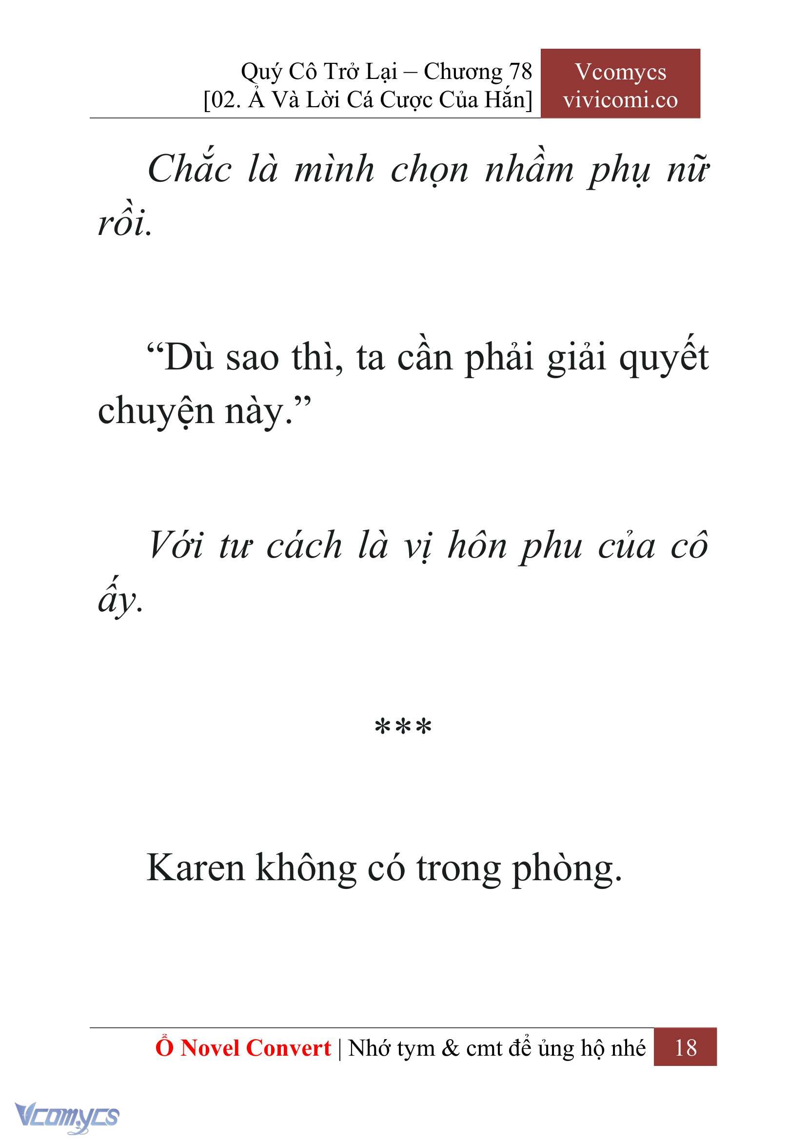 [Novel] Quý Cô Trở Lại Chap 78 - Trang 2
