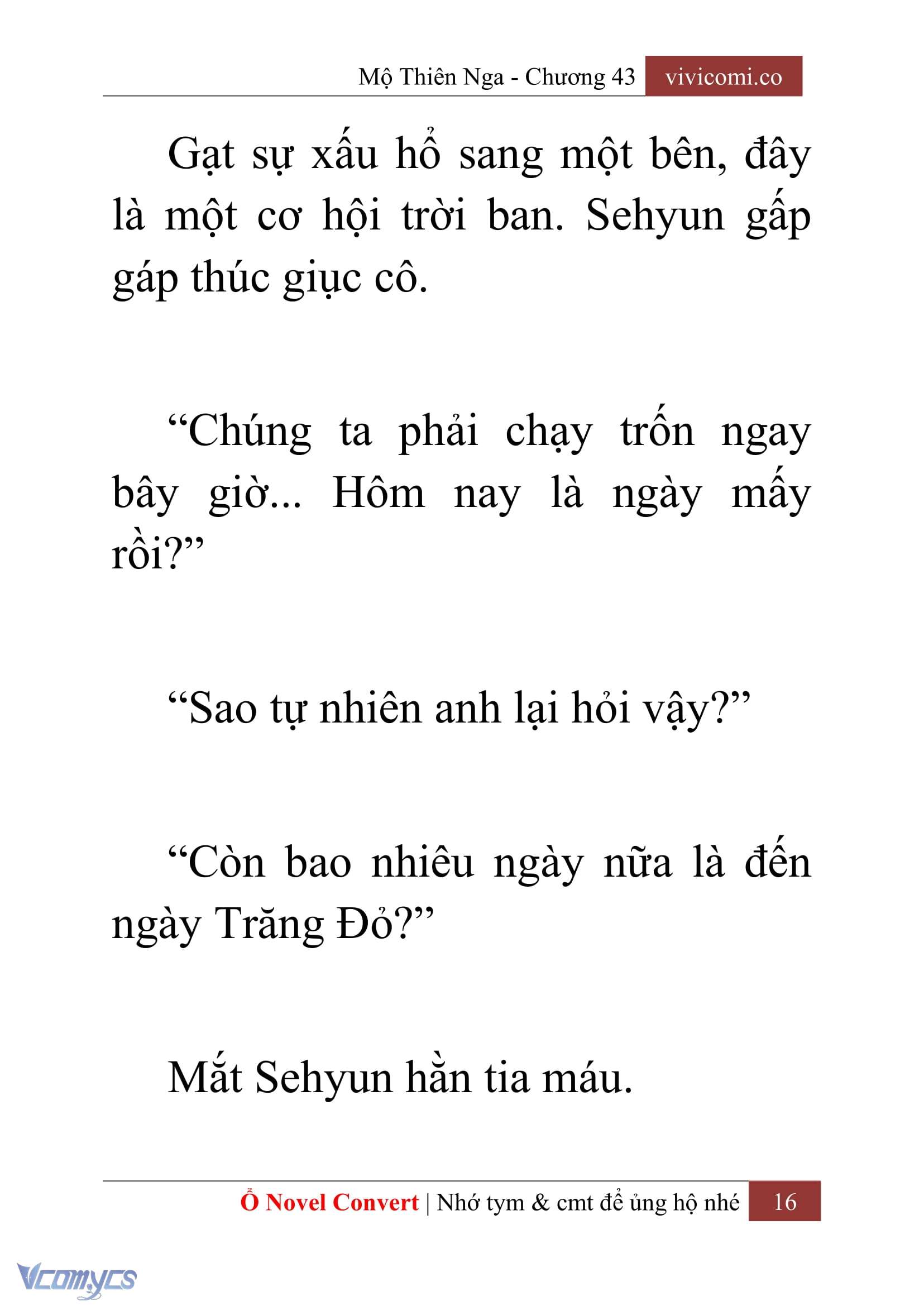 [Novel] Mộ Thiên Nga Chap 43 - Trang 2