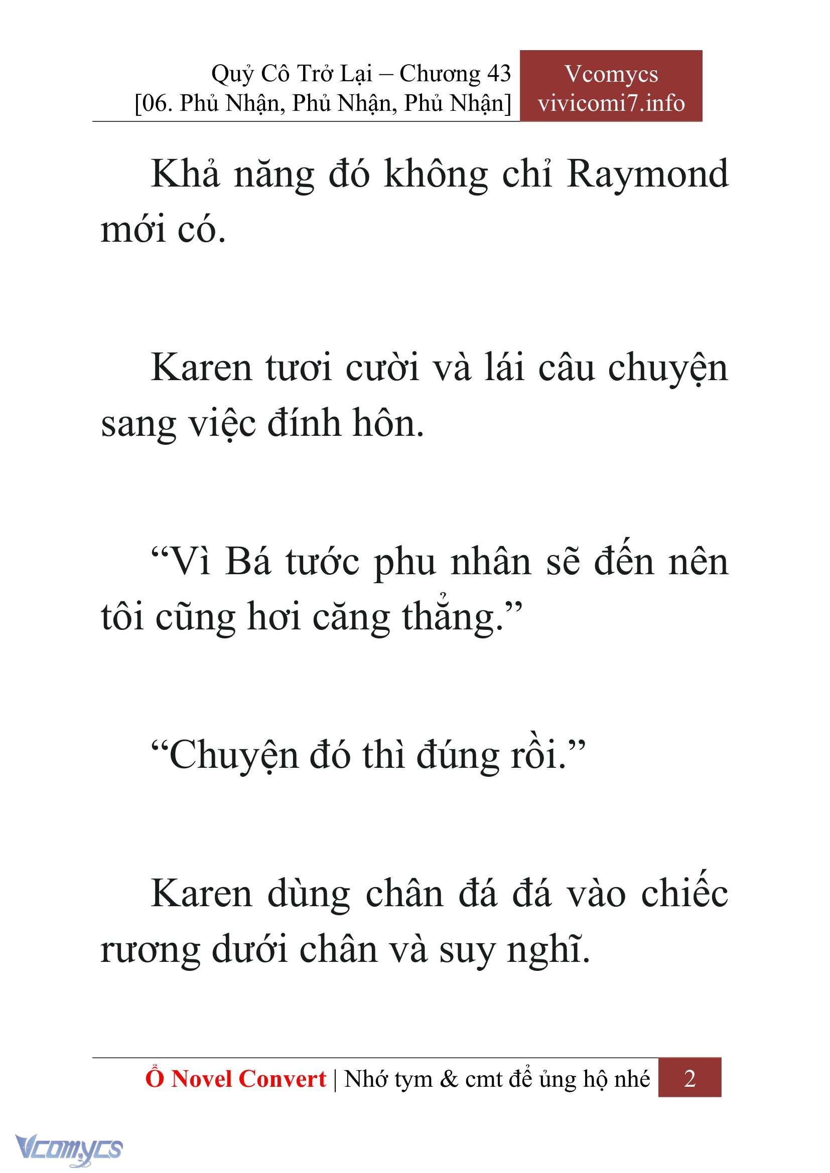 [Novel] Quý Cô Trở Lại Chap 43 - Next Chap 44