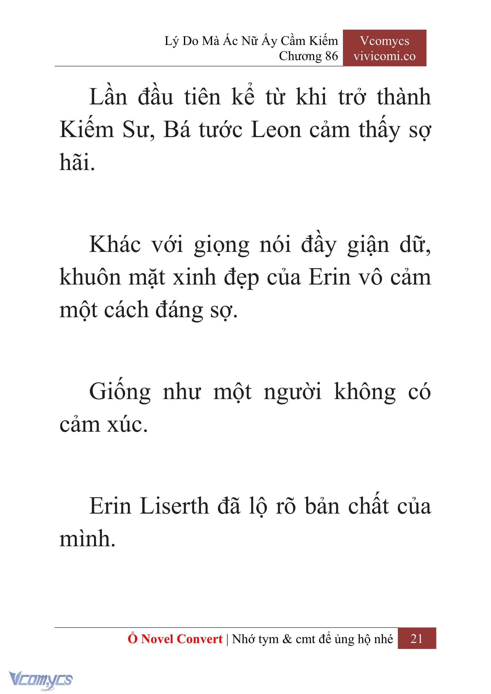 [Novel] Lý Do Mà Ác Nữ Ấy Cầm Kiếm Chap 86 - Next Chap 87