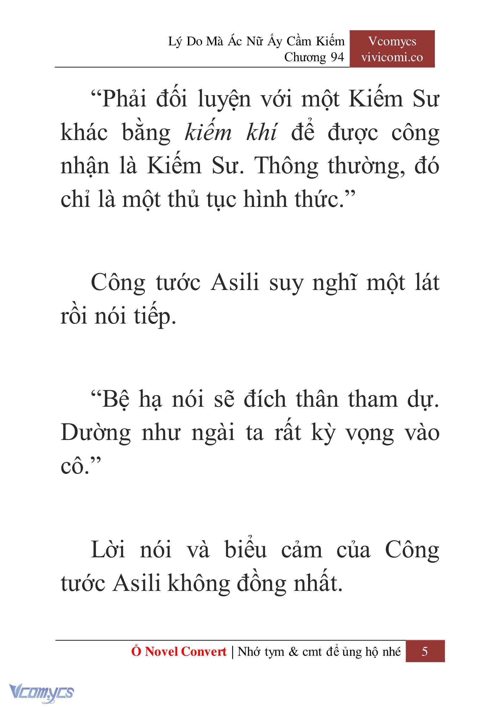 [Novel] Lý Do Mà Ác Nữ Ấy Cầm Kiếm Chap 94 - Next Chap 95