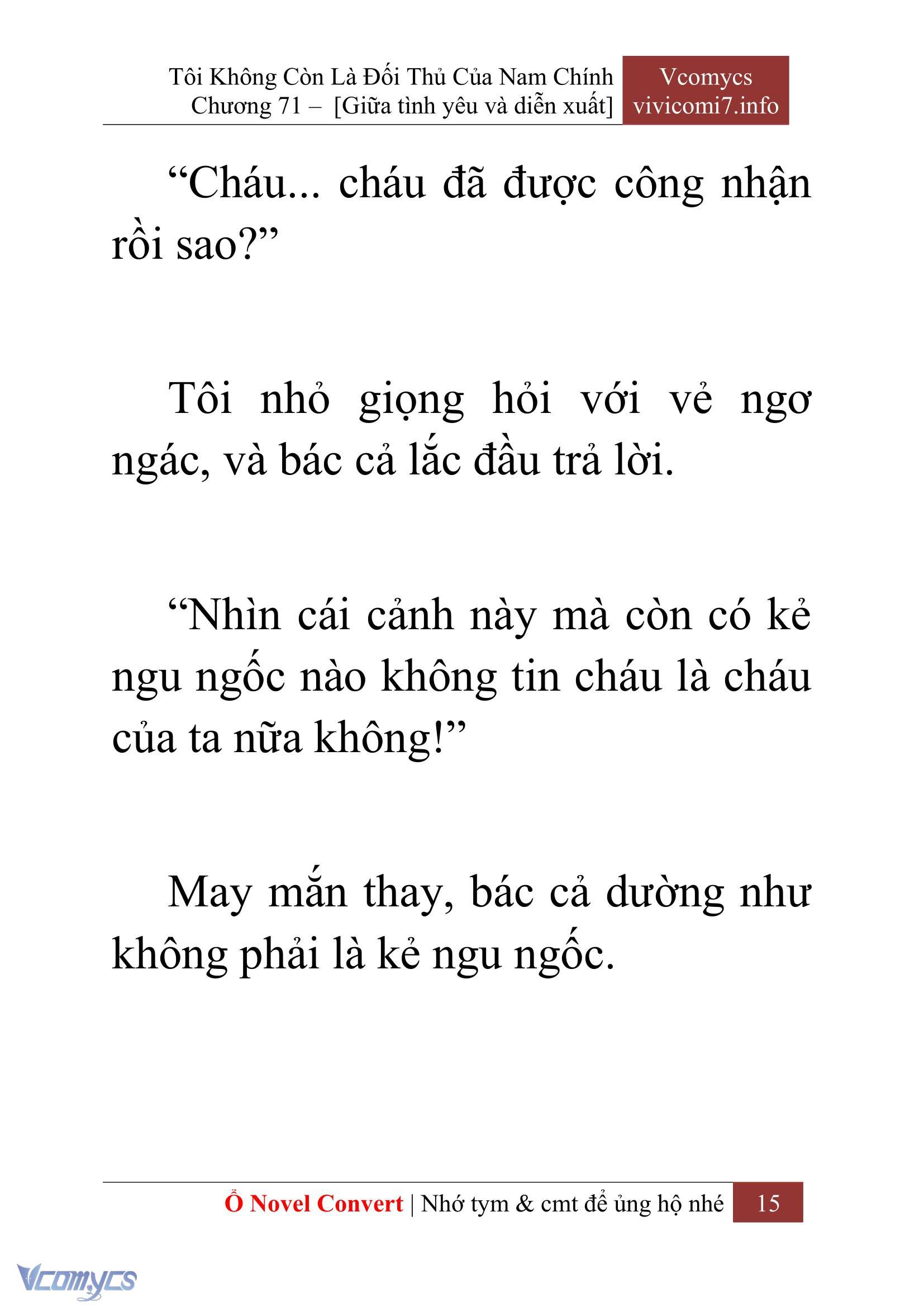 [Novel] Tôi Không Còn Là Đối Thủ Của Nam Chính Chap 71 - Trang 2