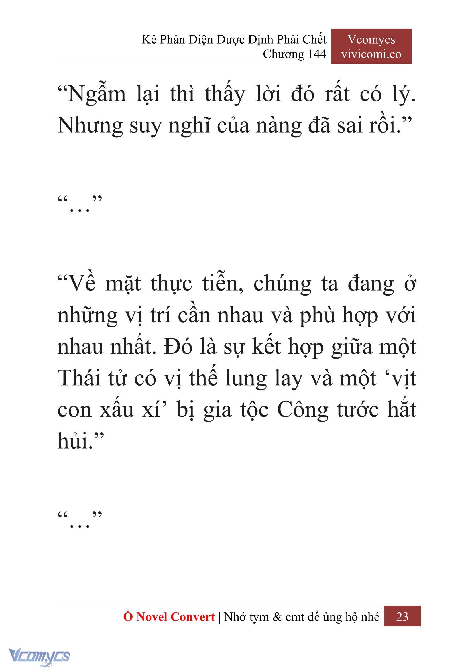 [Novel] Kẻ Phản Diện Được Định Phải Chết Chap 144 - Trang 2