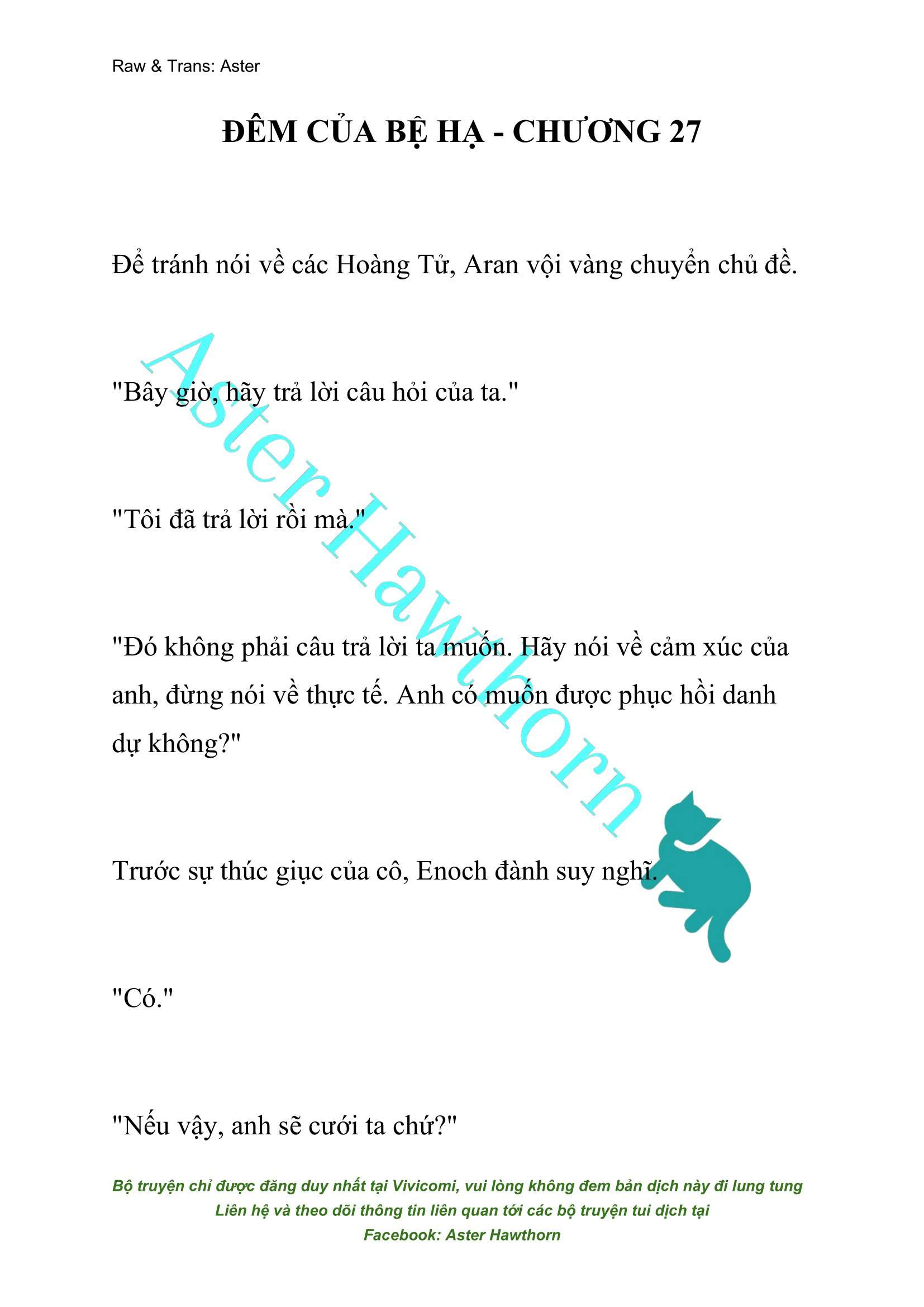 [NOVEL] Đêm Của Bệ Hạ Chap 27 - Next Chap 28