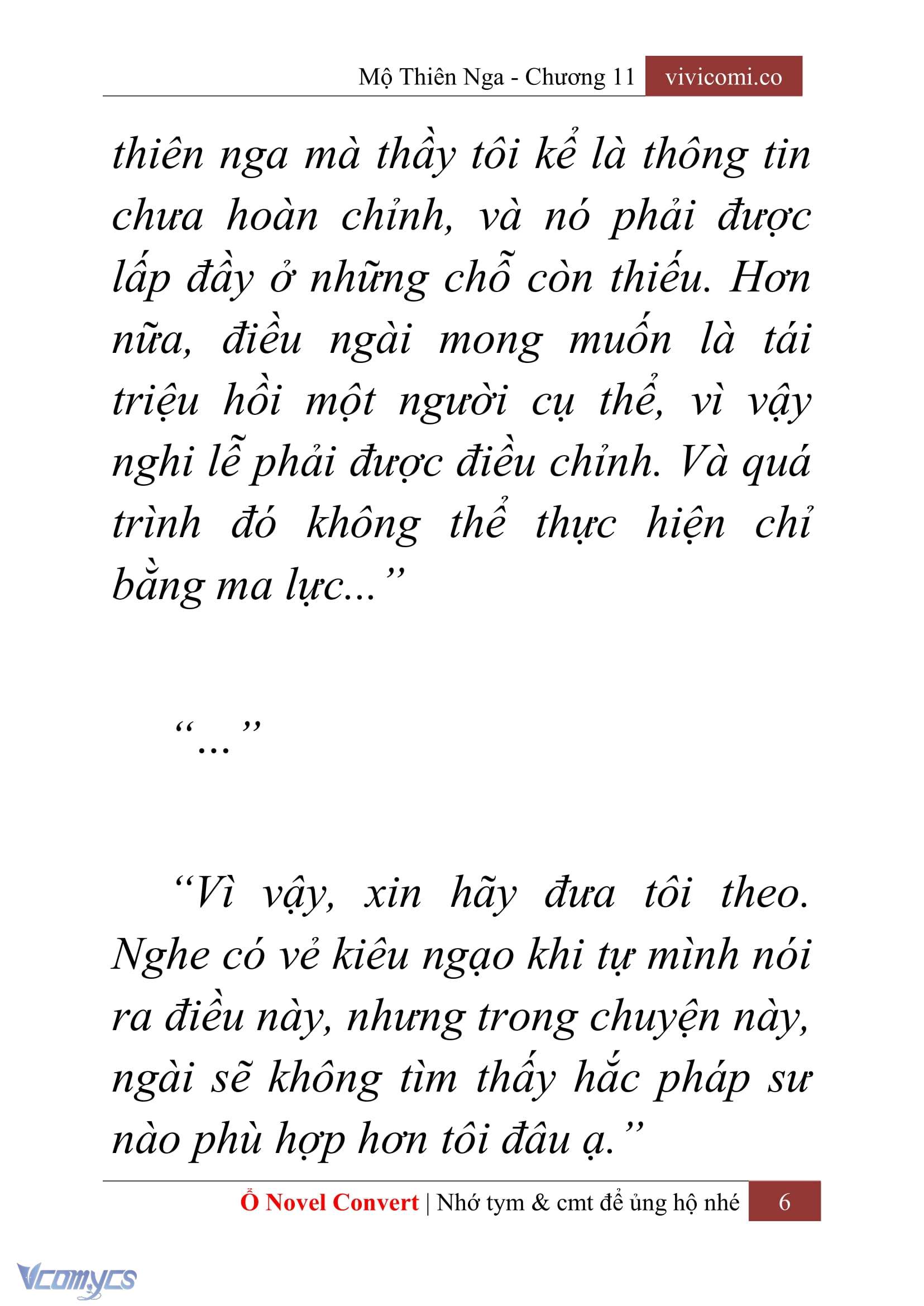 [Novel] Mộ Thiên Nga Chap 11 - Trang 2