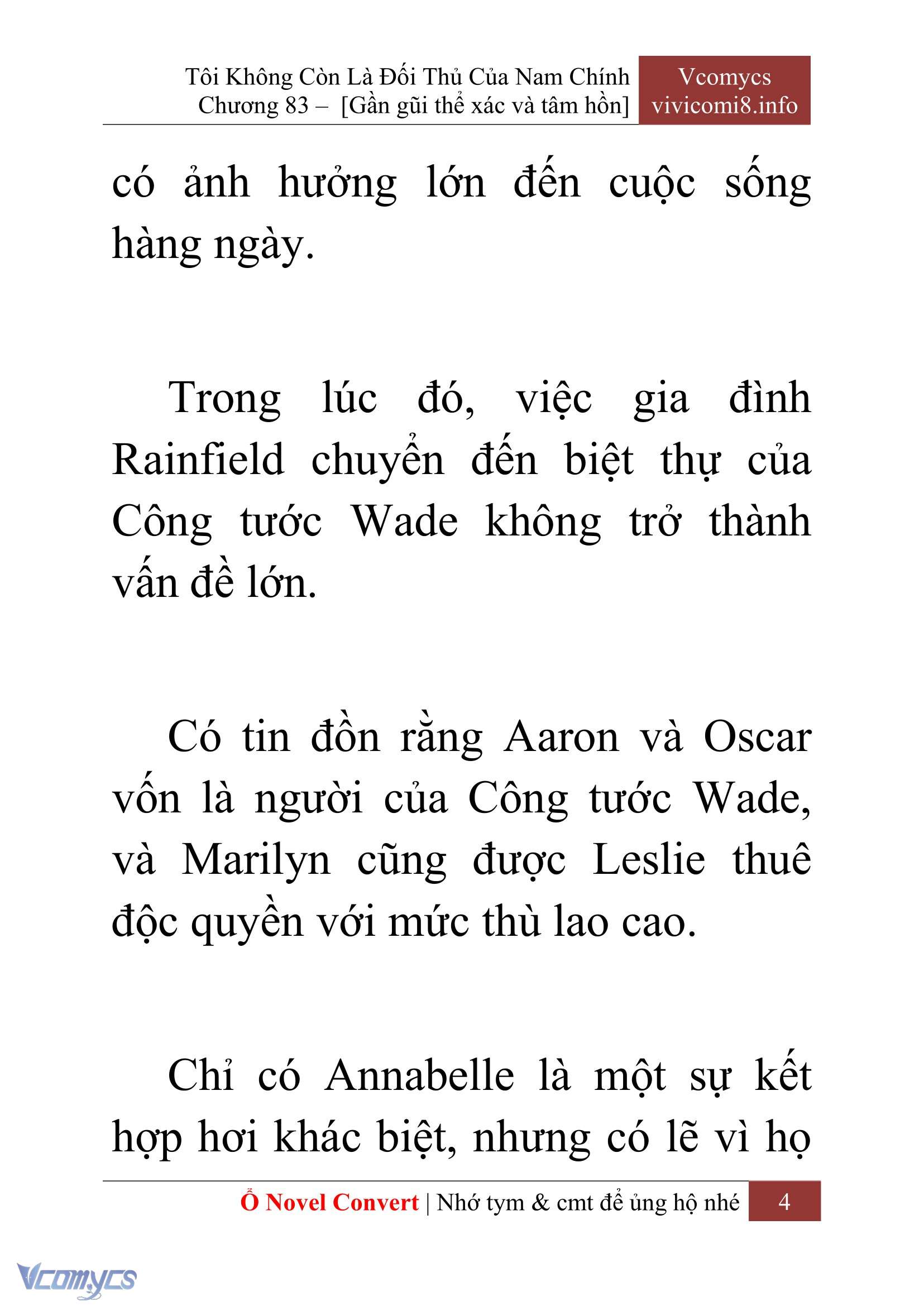 [Novel] Tôi Không Còn Là Đối Thủ Của Nam Chính Chap 83 - Trang 2