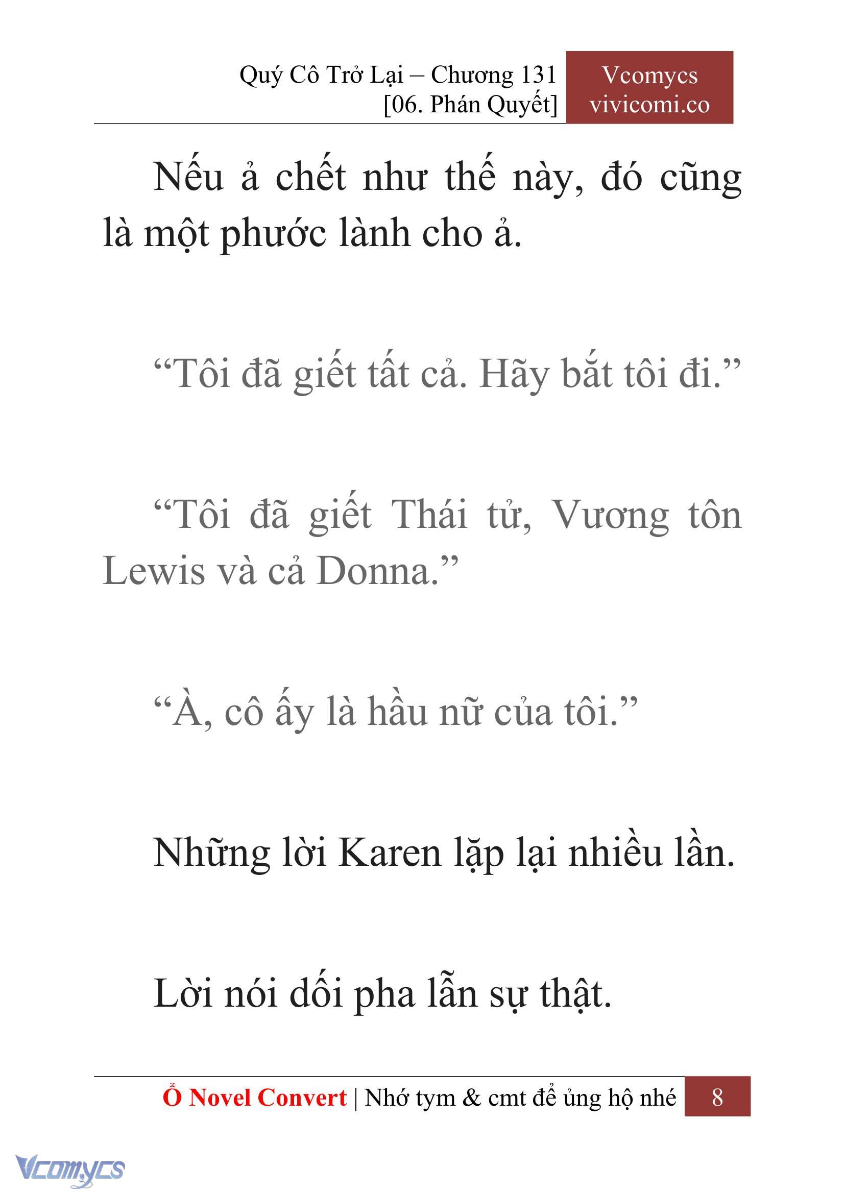 [Novel] Quý Cô Trở Lại Chap 131 - Next Chap 132