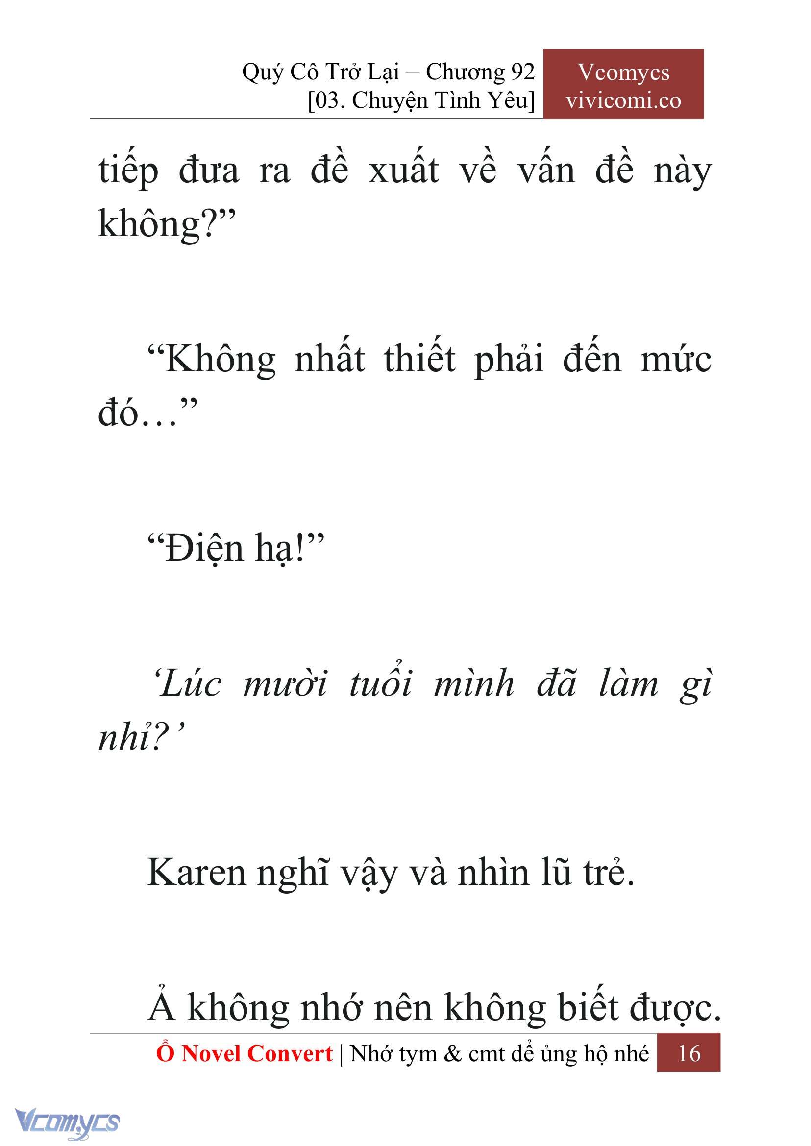 [Novel] Quý Cô Trở Lại Chap 92 - Trang 2