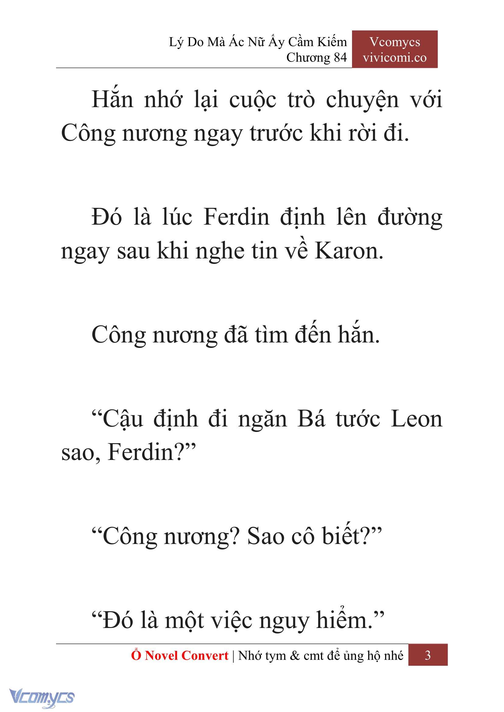 [Novel] Lý Do Mà Ác Nữ Ấy Cầm Kiếm Chap 84 - Next Chap 85