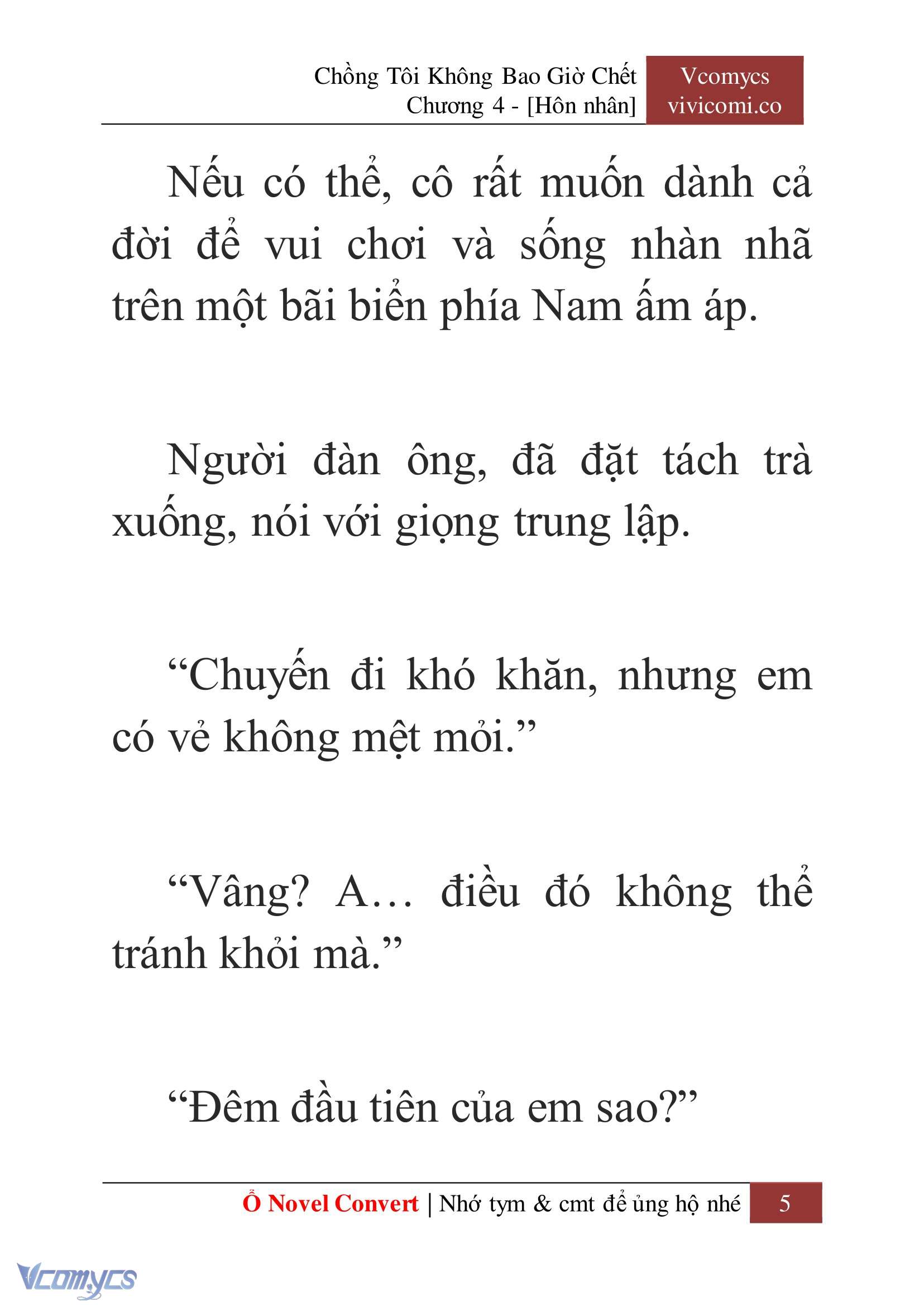 [Novel] Chồng Tôi Không Bao Giờ Chết Chap 4 - Next Chap 5
