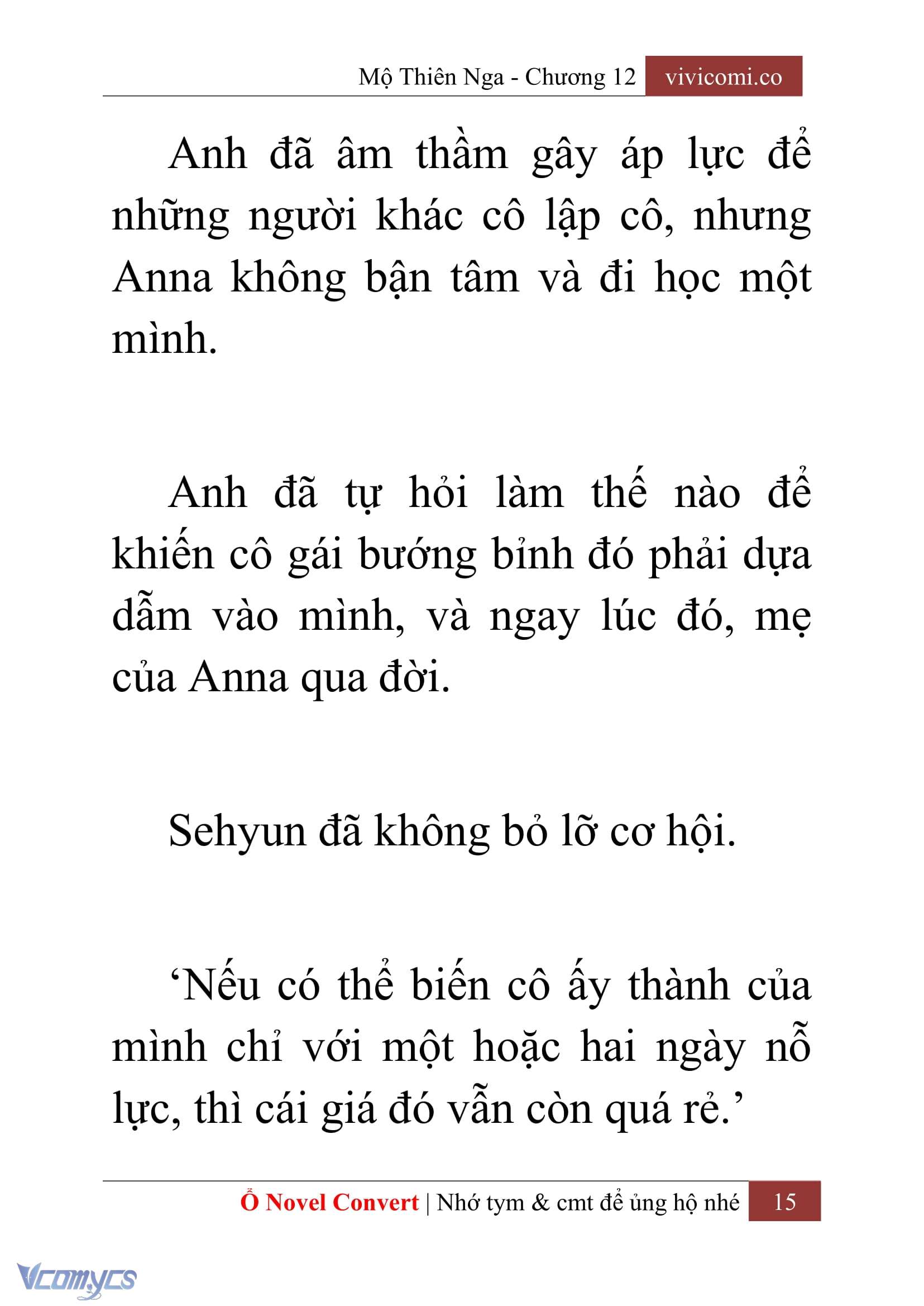 [Novel] Mộ Thiên Nga Chap 12 - Trang 2