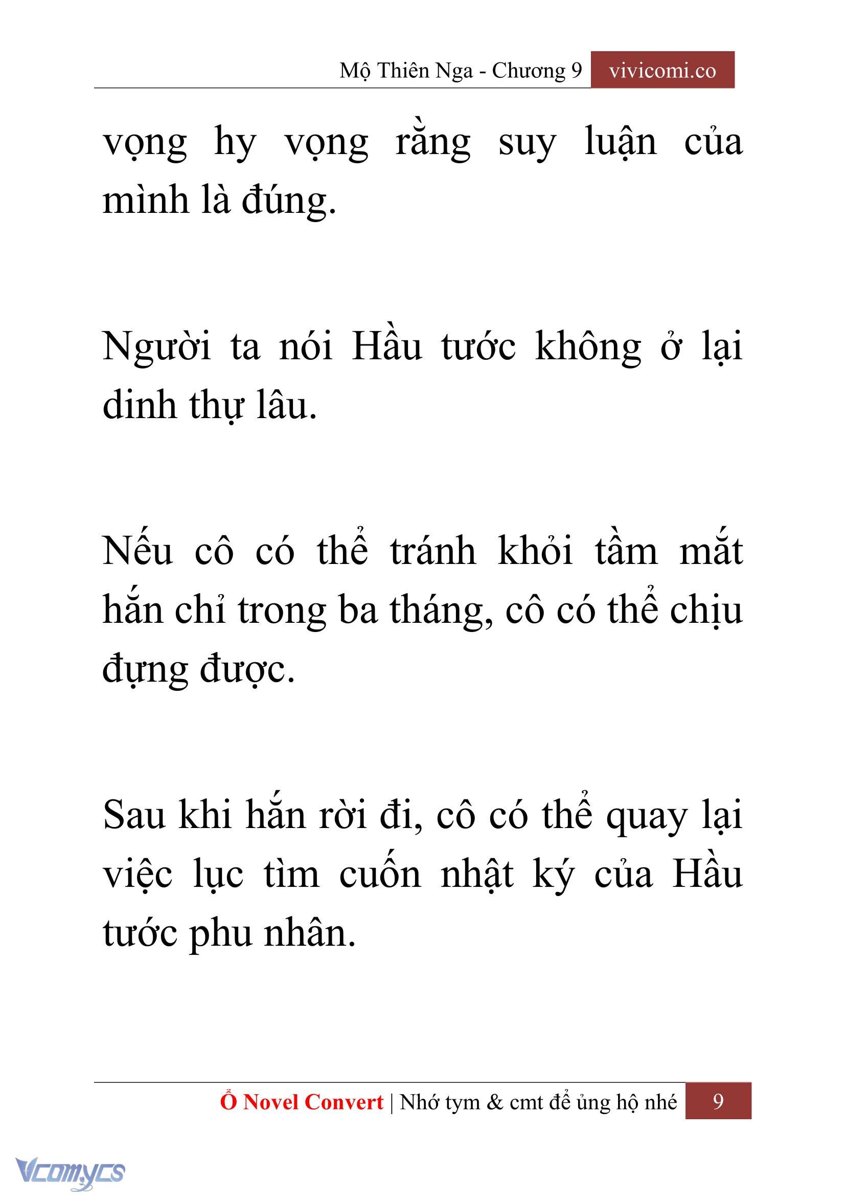 [Novel] Mộ Thiên Nga Chap 9 - Trang 2