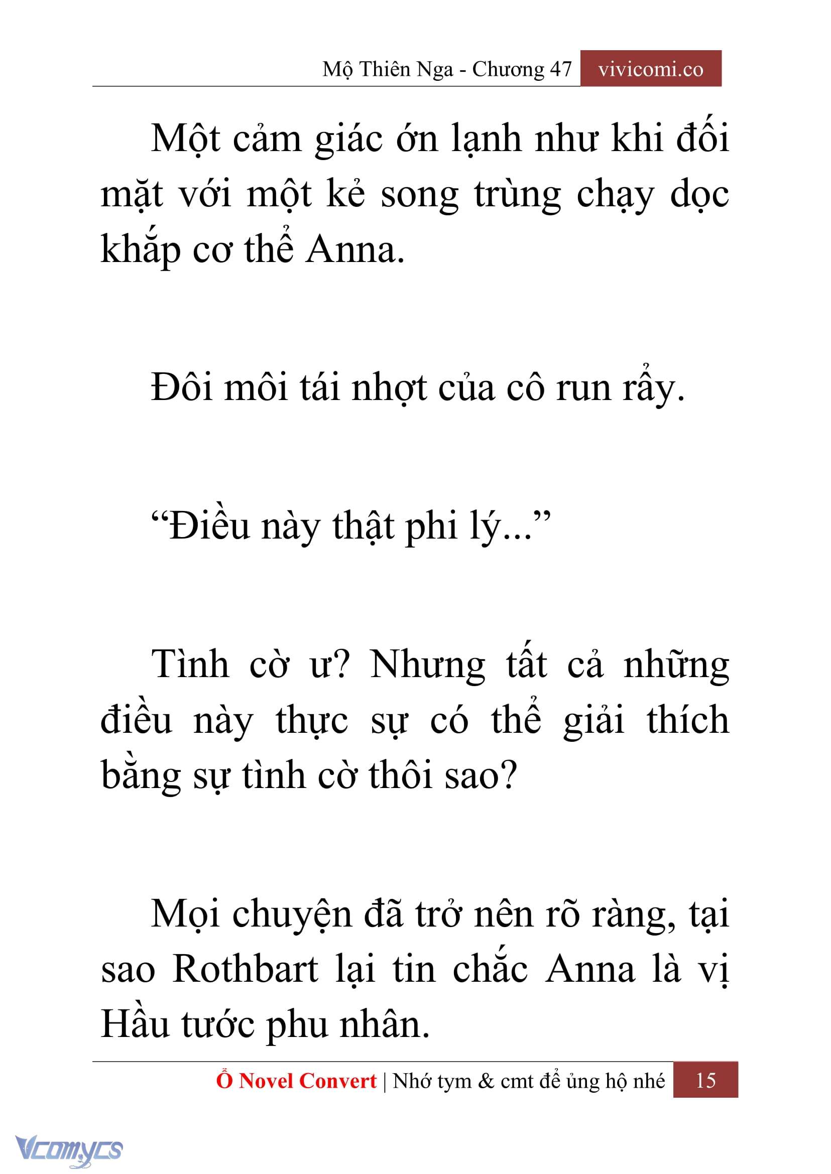 [Novel] Mộ Thiên Nga Chap 47 - Trang 2