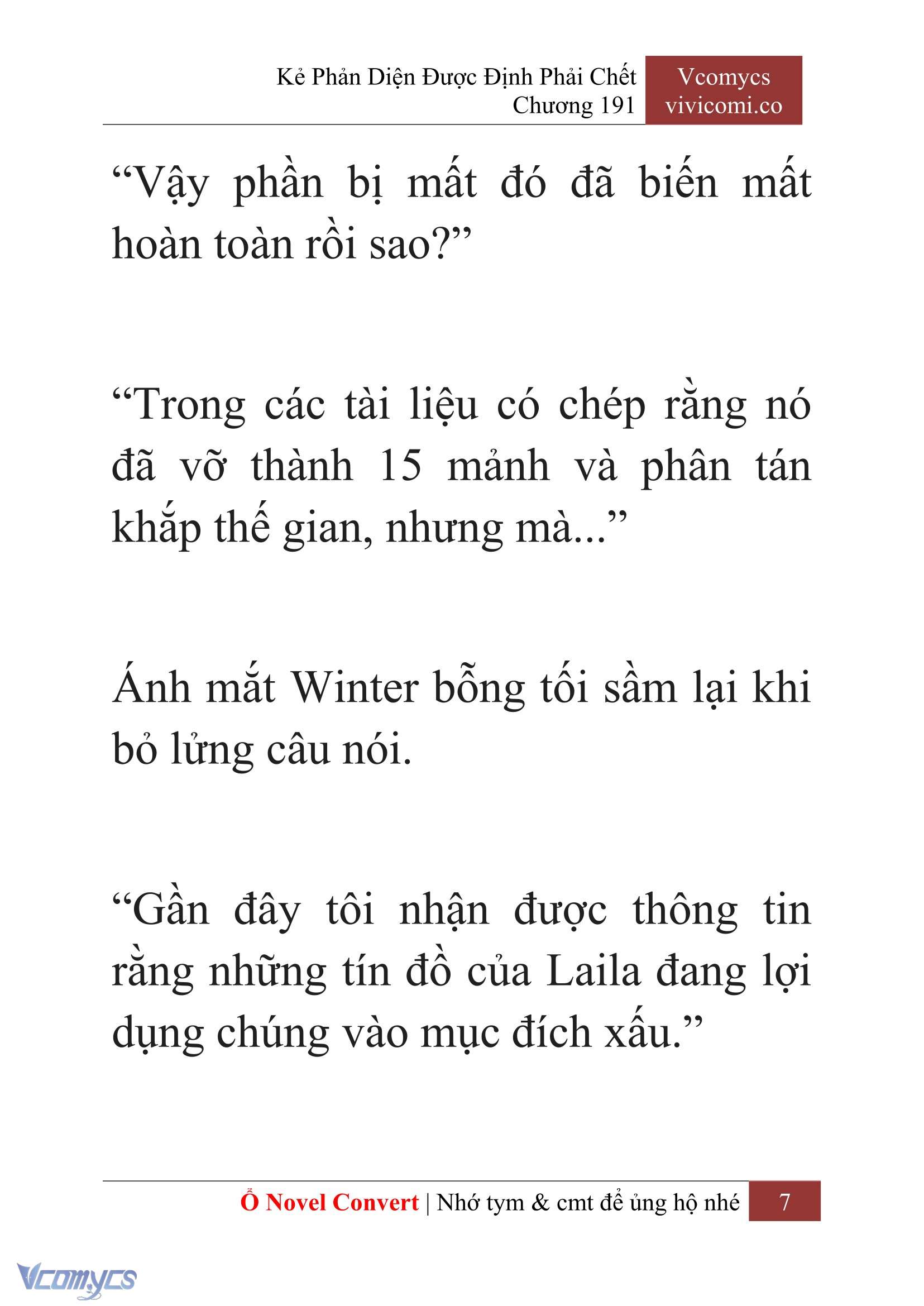 [Novel] Kẻ Phản Diện Được Định Phải Chết Chap 191 - Trang 2