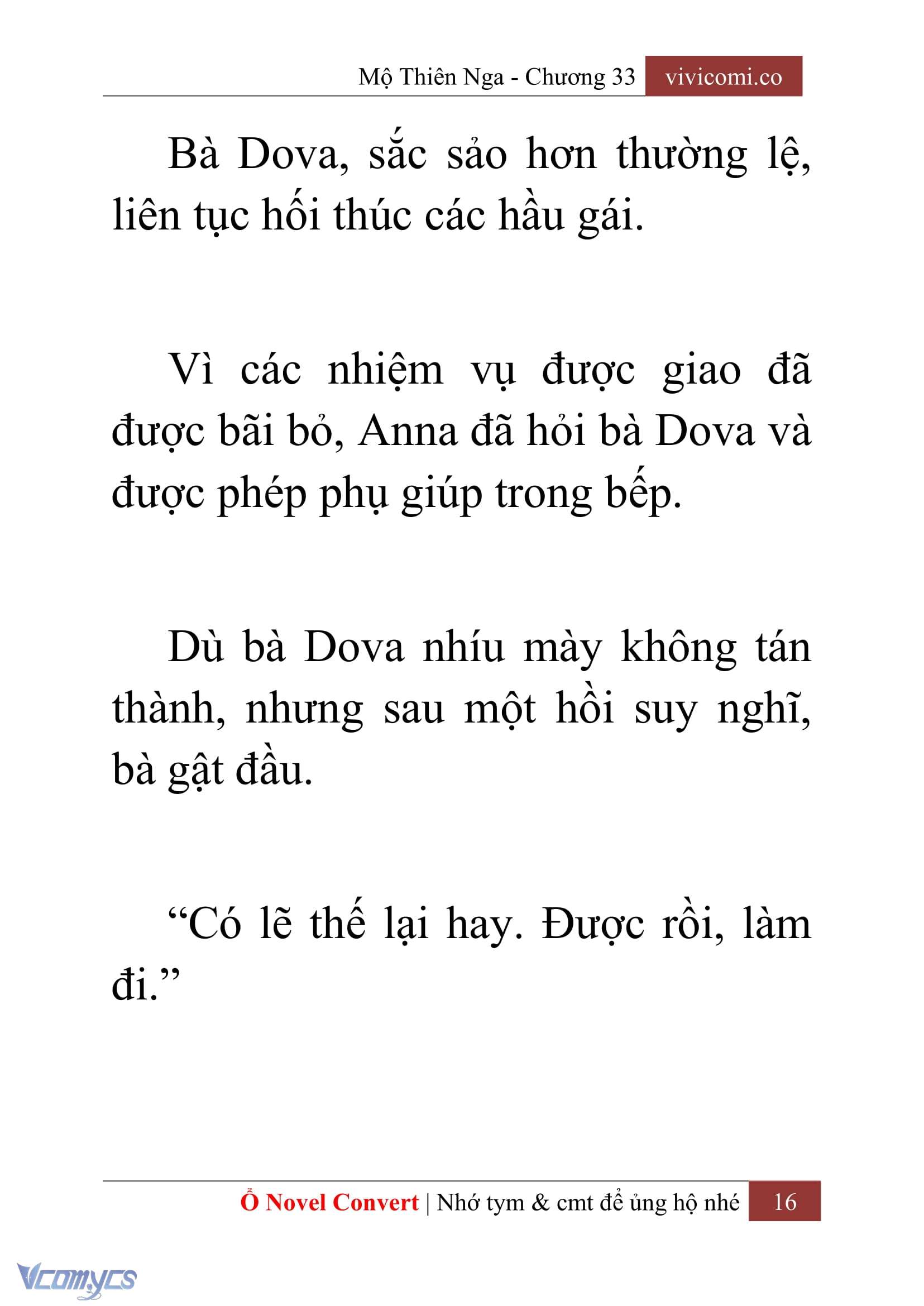 [Novel] Mộ Thiên Nga Chap 33 - Next Chap 34