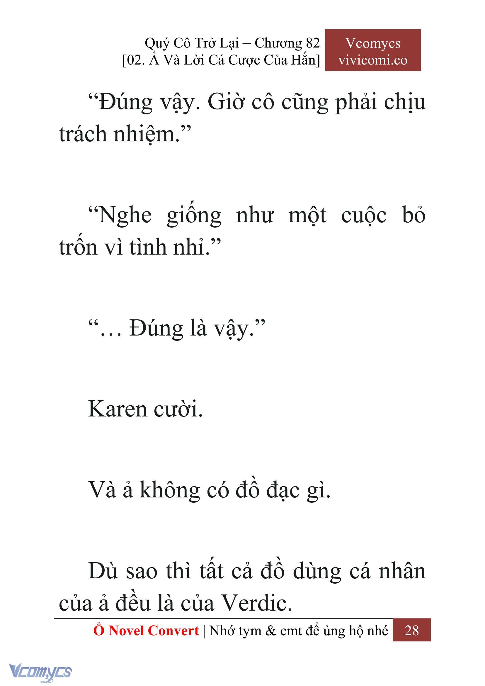 [Novel] Quý Cô Trở Lại Chap 82 - Trang 2