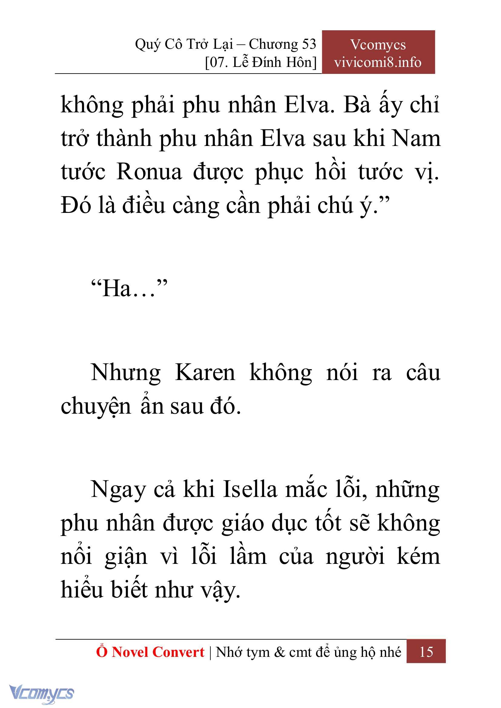[Novel] Quý Cô Trở Lại Chap 53 - Trang 2