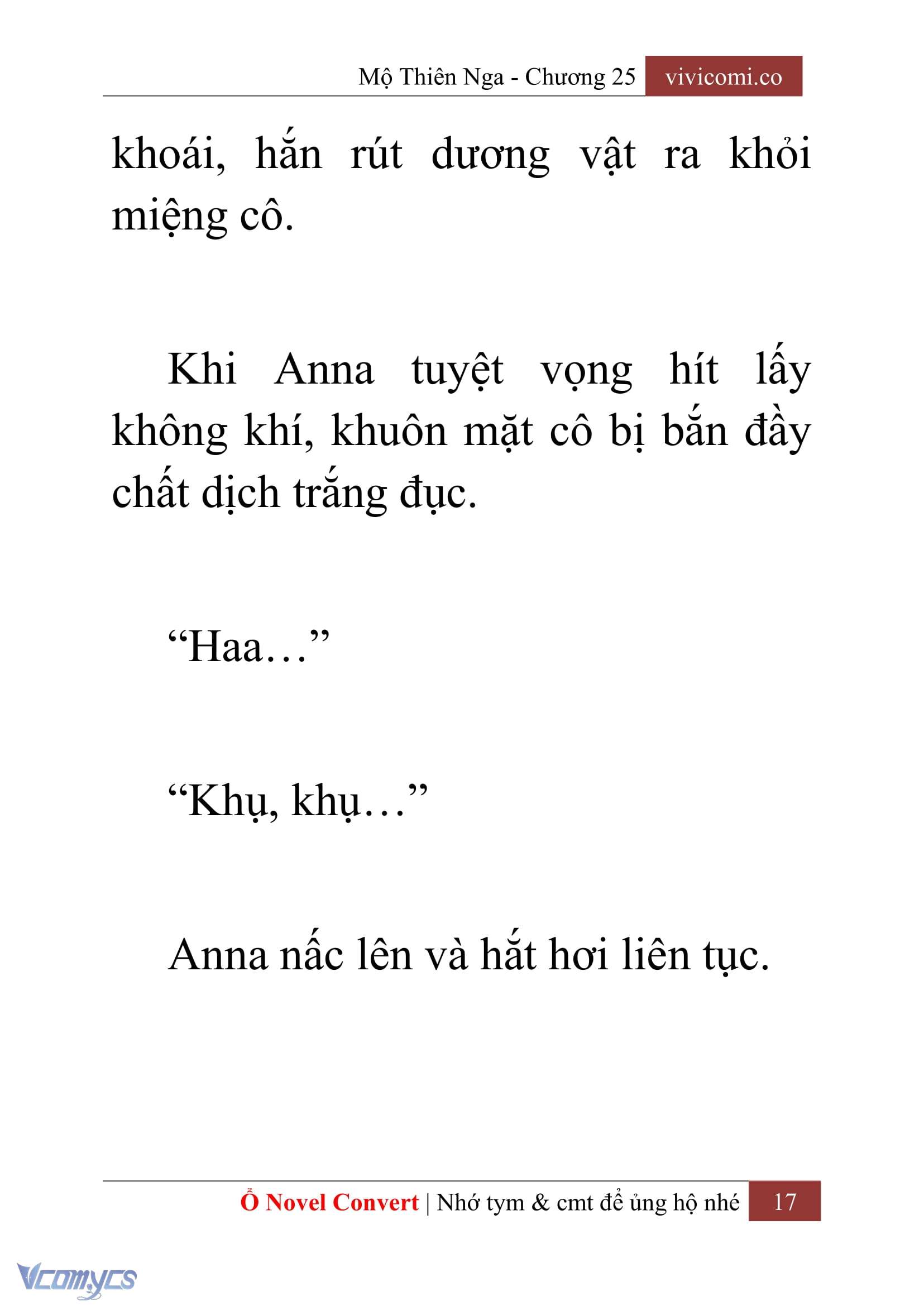 [Novel] Mộ Thiên Nga Chap 25 - Trang 2