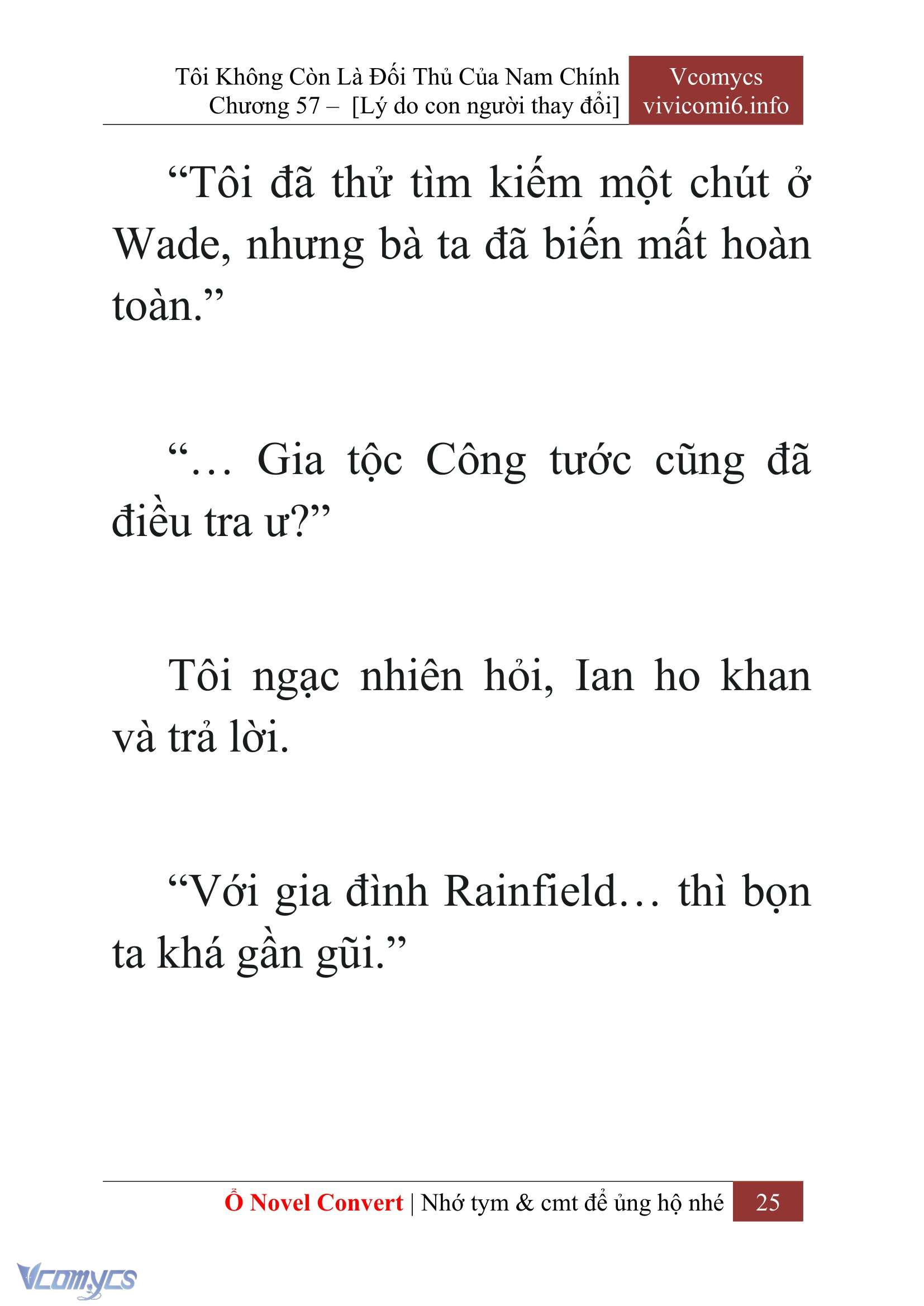 [Novel] Tôi Không Còn Là Đối Thủ Của Nam Chính Chap 57 - Trang 2