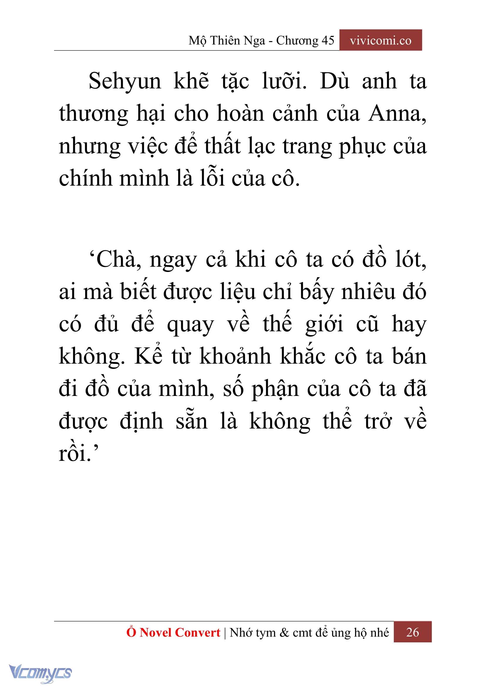 [Novel] Mộ Thiên Nga Chap 45 - Trang 2