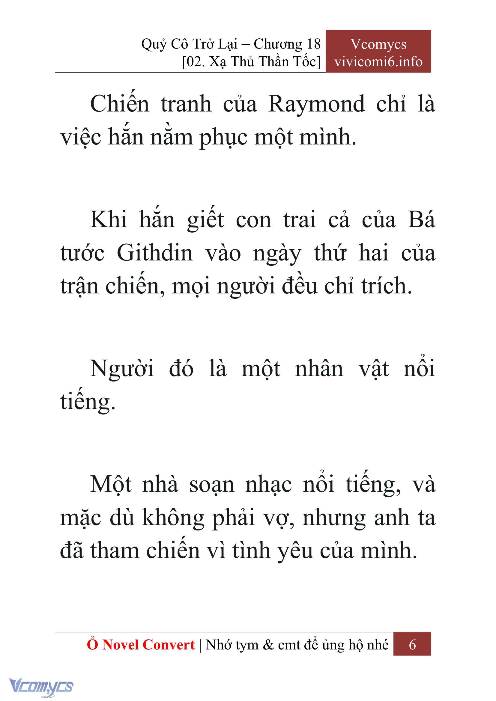 [Novel] Quý Cô Trở Lại Chap 18 - Next Chap 19
