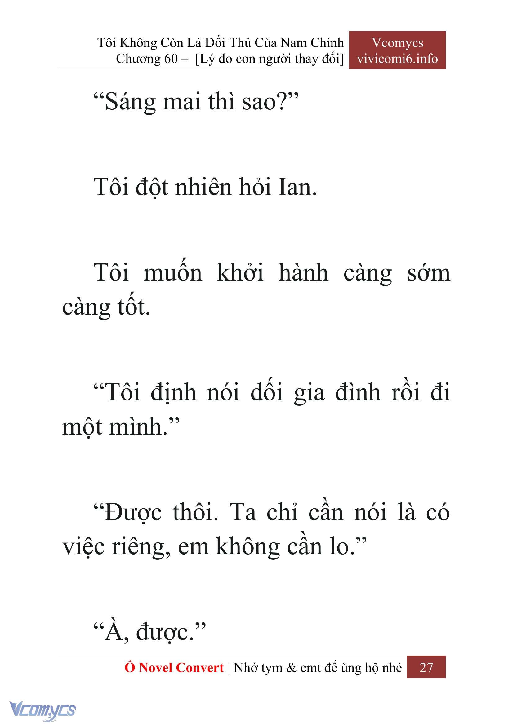 [Novel] Tôi Không Còn Là Đối Thủ Của Nam Chính Chap 60 - Trang 2