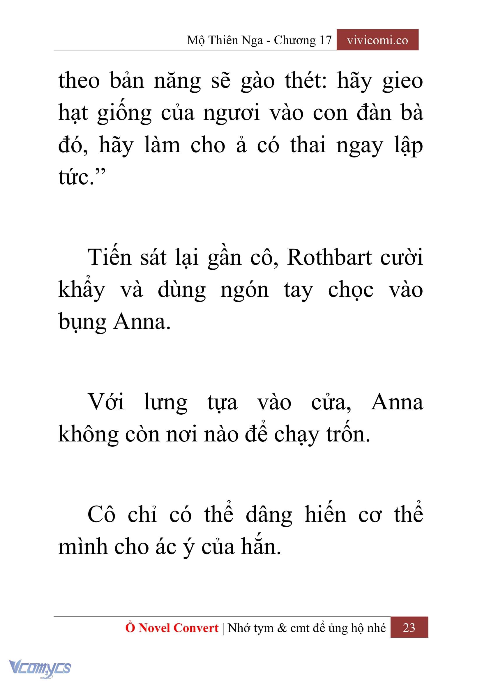 [Novel] Mộ Thiên Nga Chap 17 - Trang 2